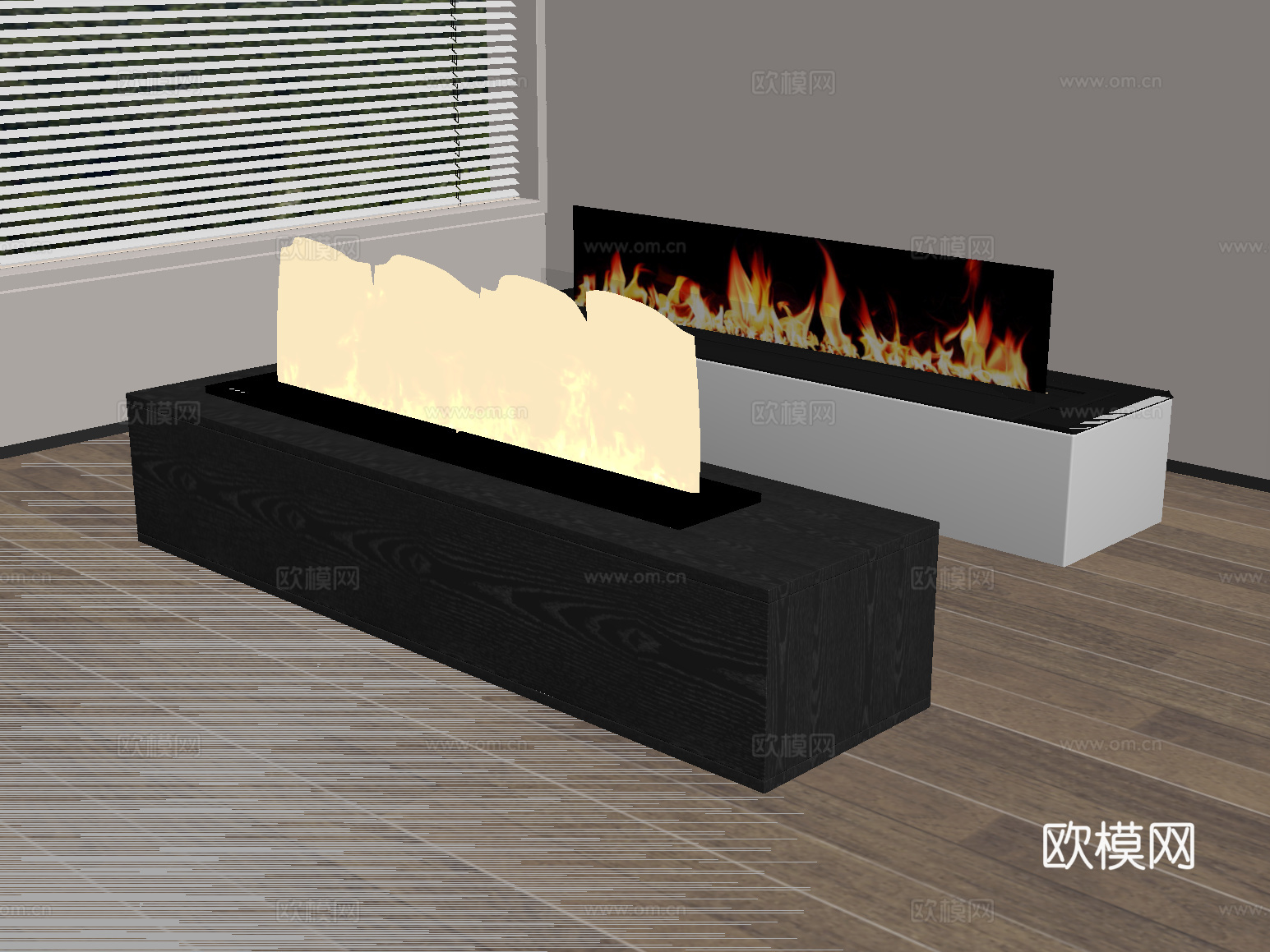 现代壁炉 电子壁炉 火炉 嵌入式壁炉su模型