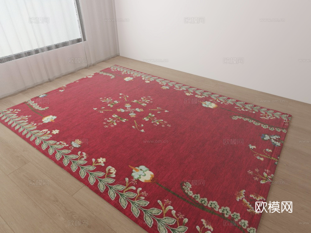 现代彩色几何地毯3d模型