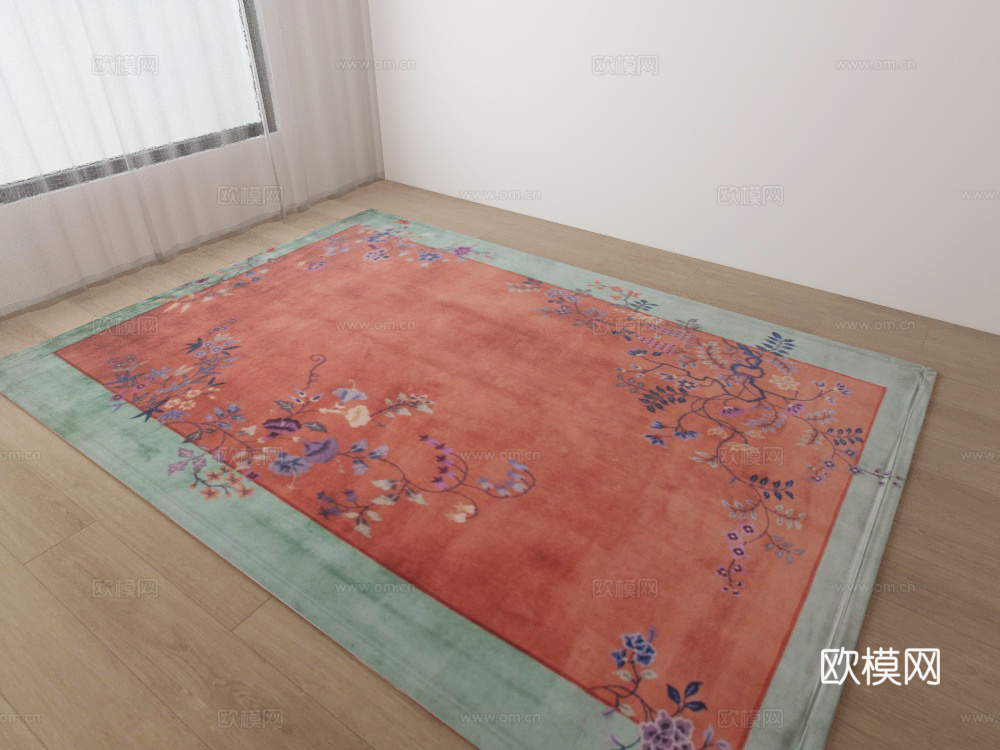 现代彩色几何地毯3d模型3d模型