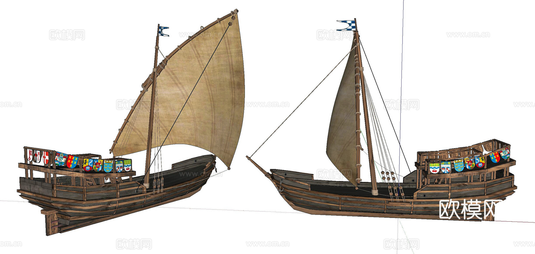 现代木船免费su模型