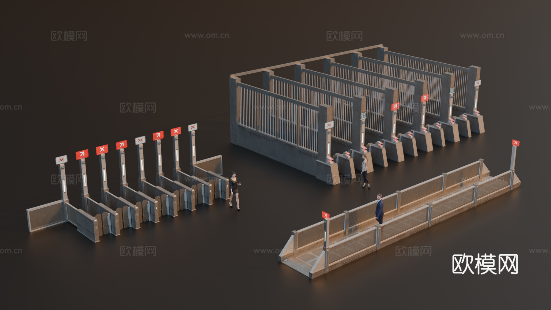 科幻地铁闸机 赛博朋克地铁闸机 未来城市地铁闸机su模型