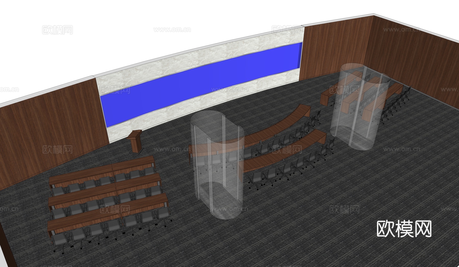 指挥室会议室su模型