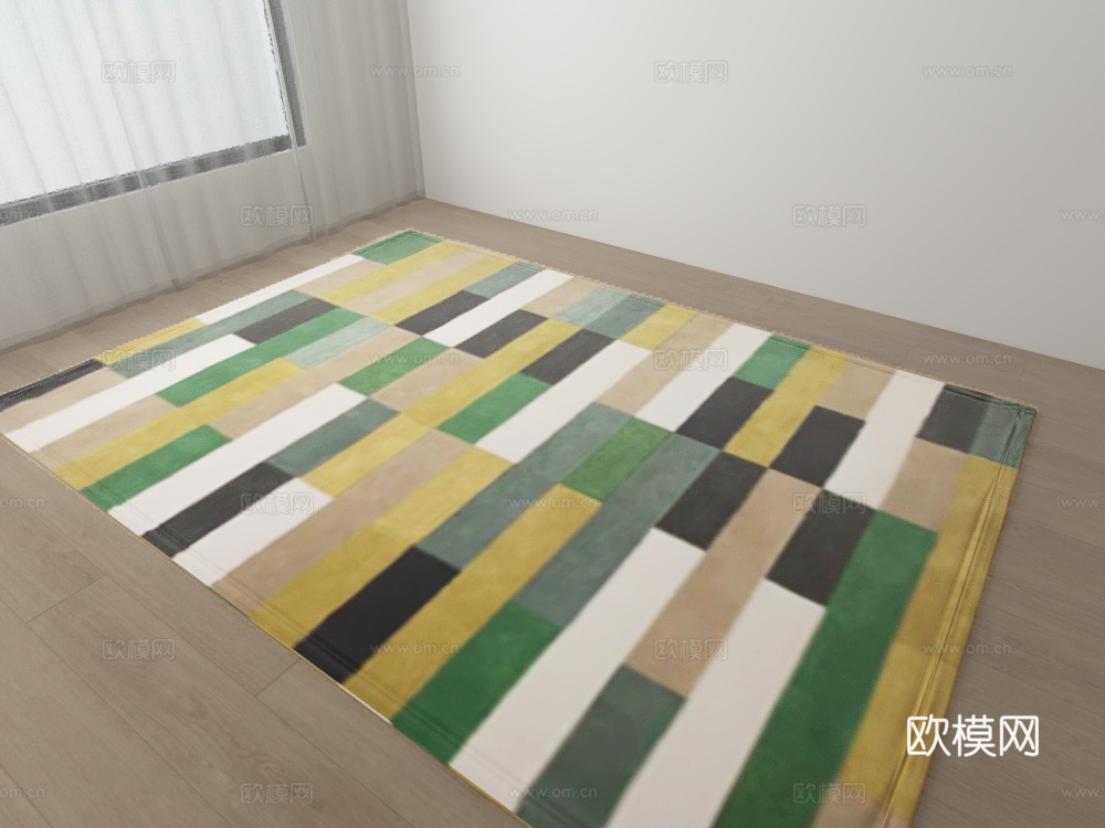 现代彩色几何地毯3d模型3d模型