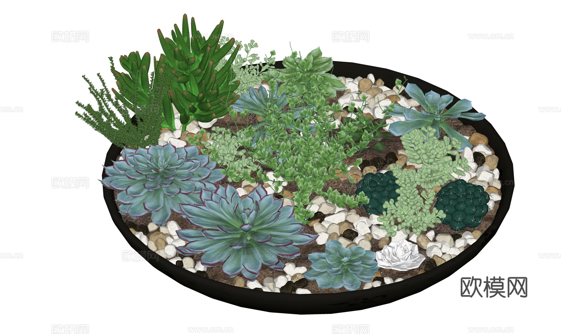 微景观 小品 景观 组团 花镜 绿化 造景su模型