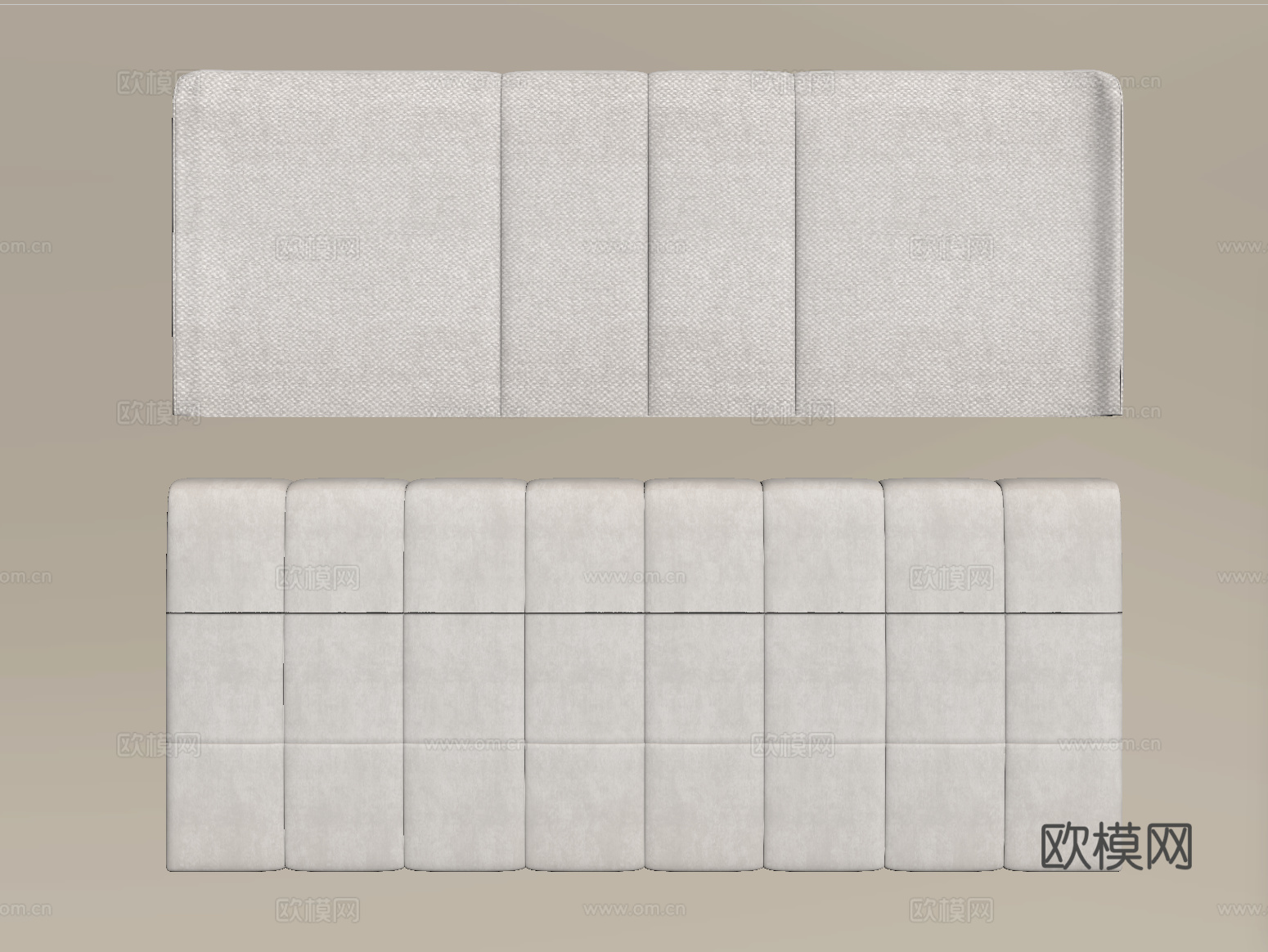 现代床靠背 床品 床头su模型