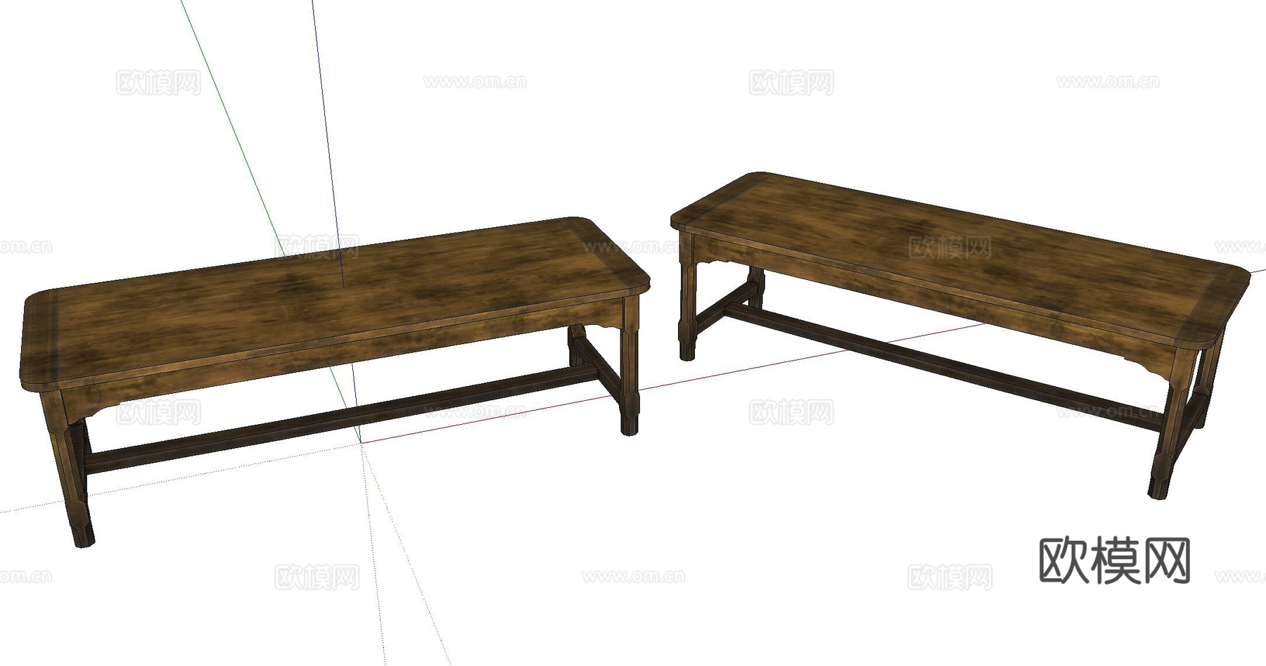 木长凳su模型