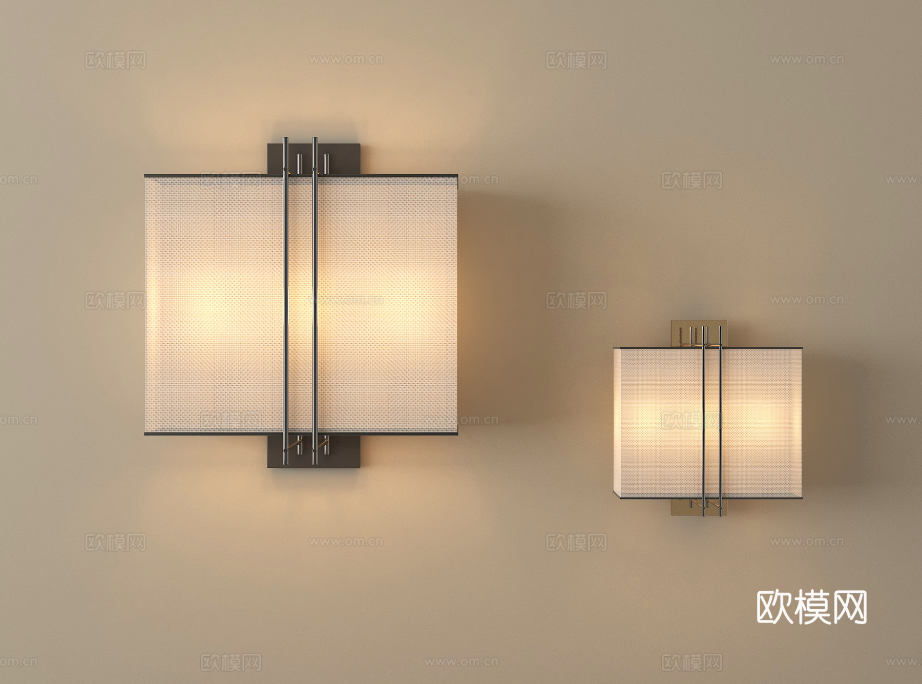 新中式壁灯 金属3d模型下载