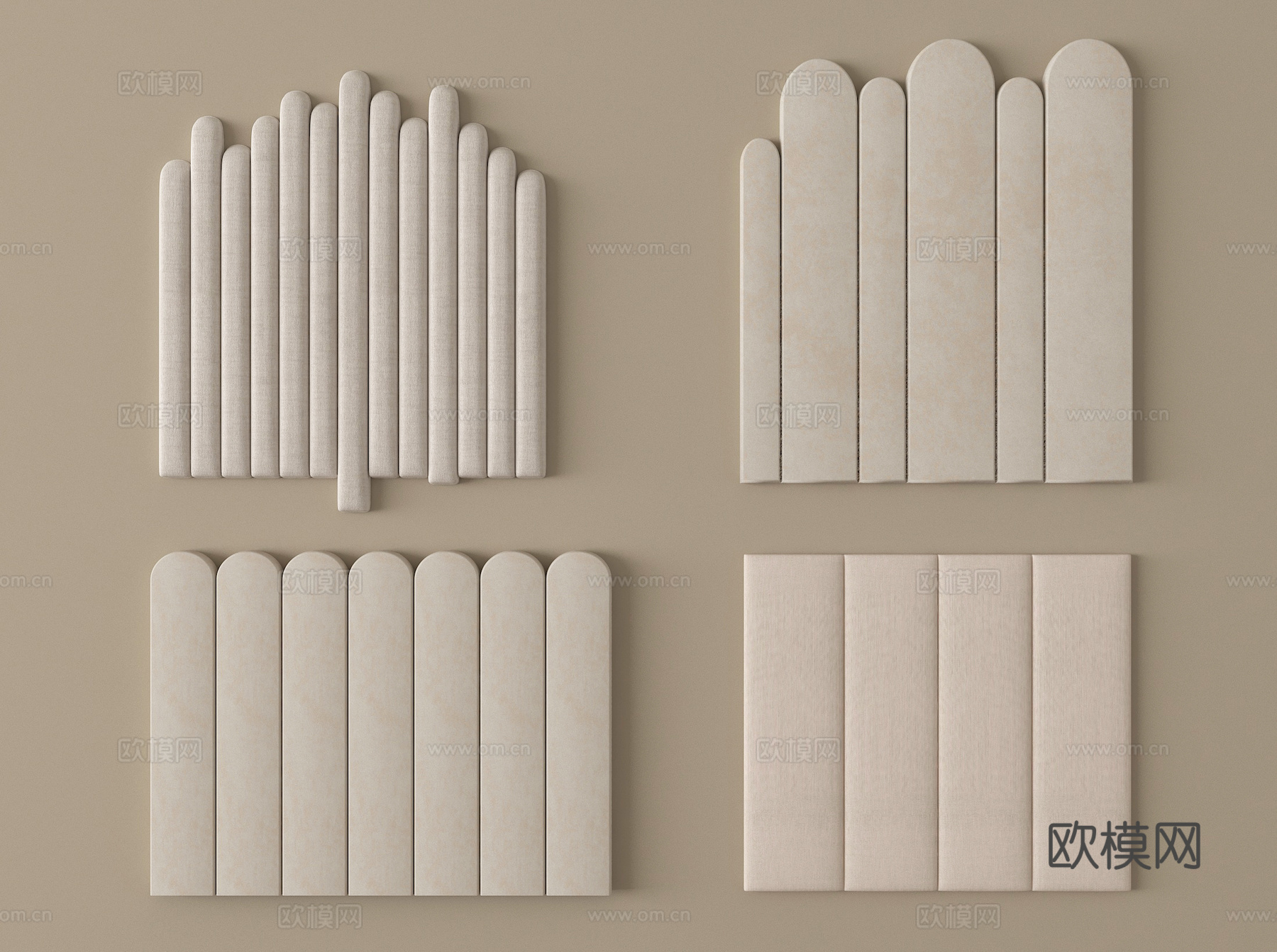 现代床靠背 床品 床头su模型