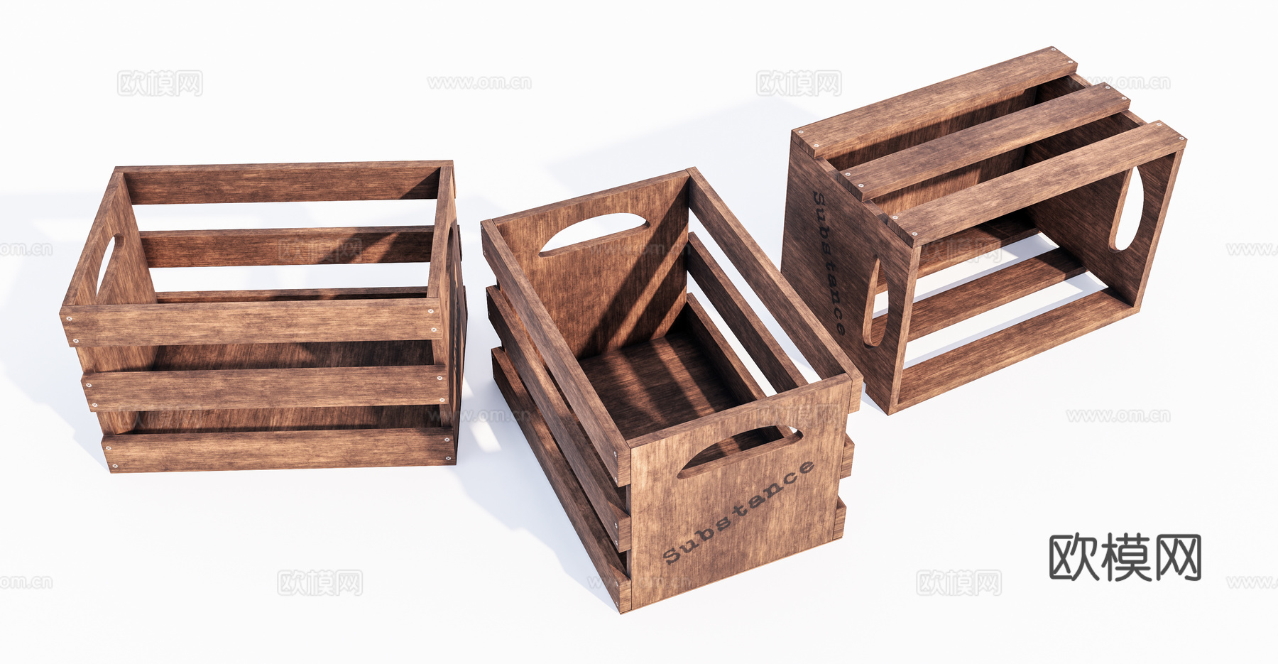 现代旧木箱su模型
