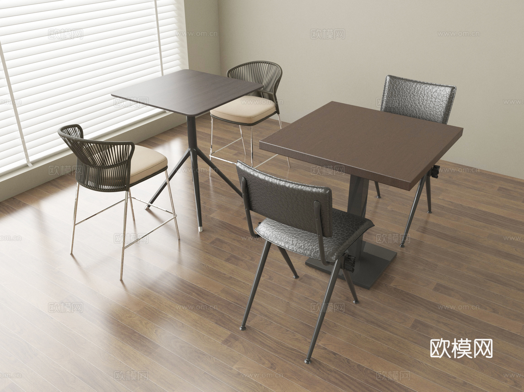 现代休闲桌椅su模型