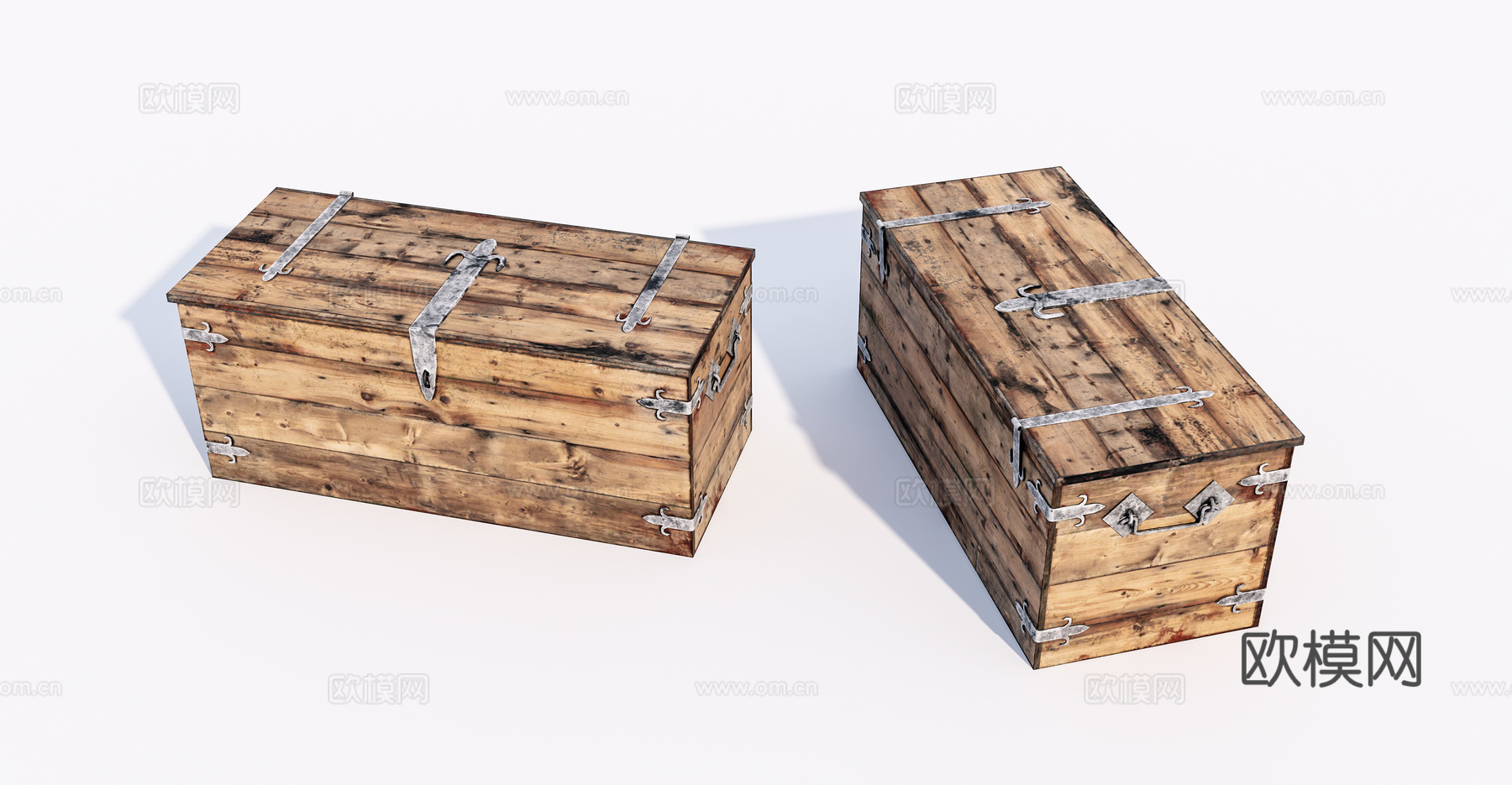 现代旧木箱su模型