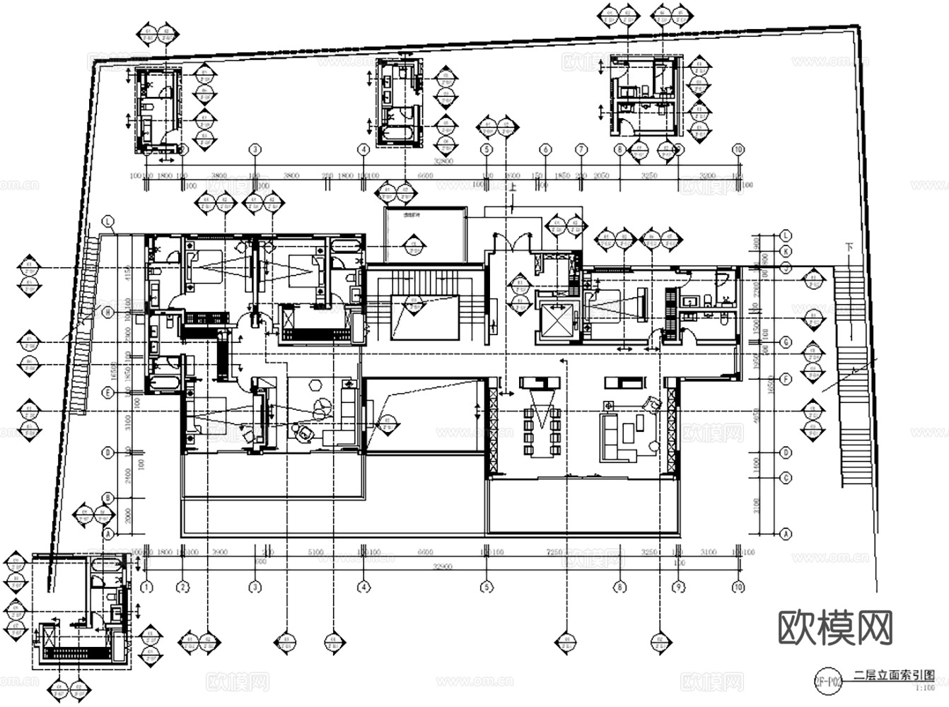 别墅 复式 别墅豪宅 样板间 别墅施工图cad施工图