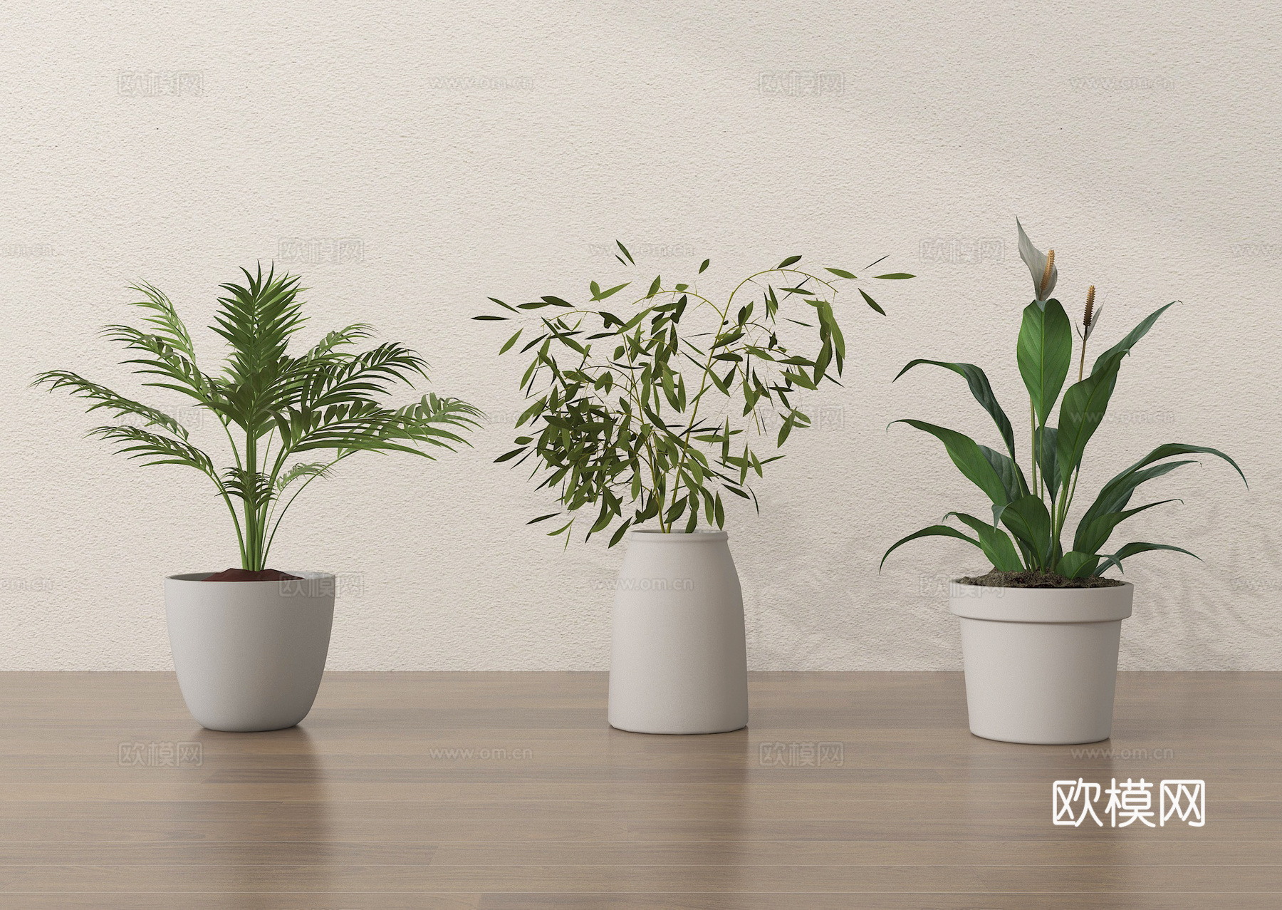 现代绿植 盆栽盆景su模型