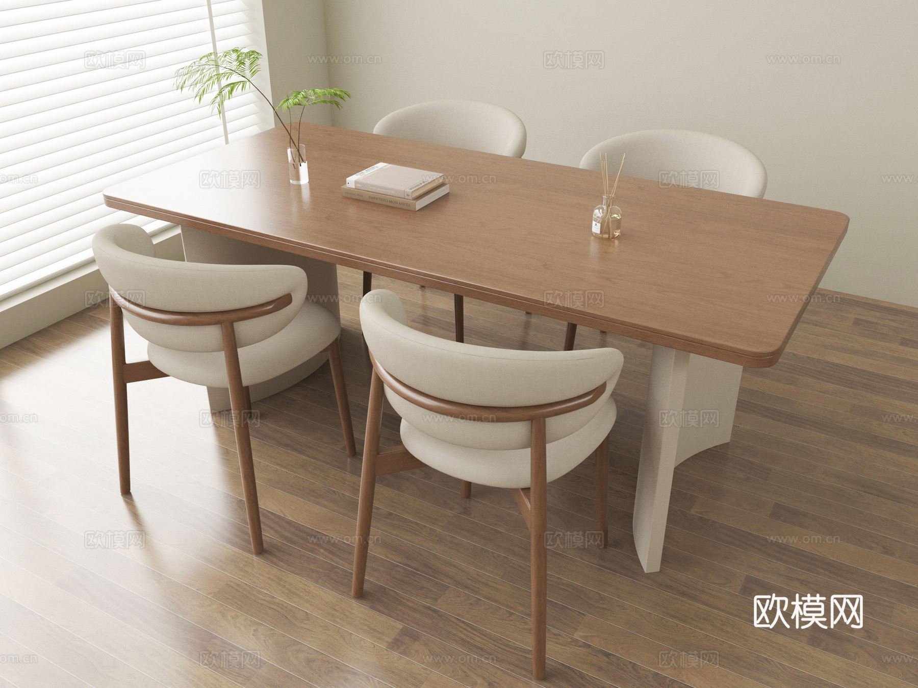 现代餐桌椅 休闲桌椅 实木3d模型下载