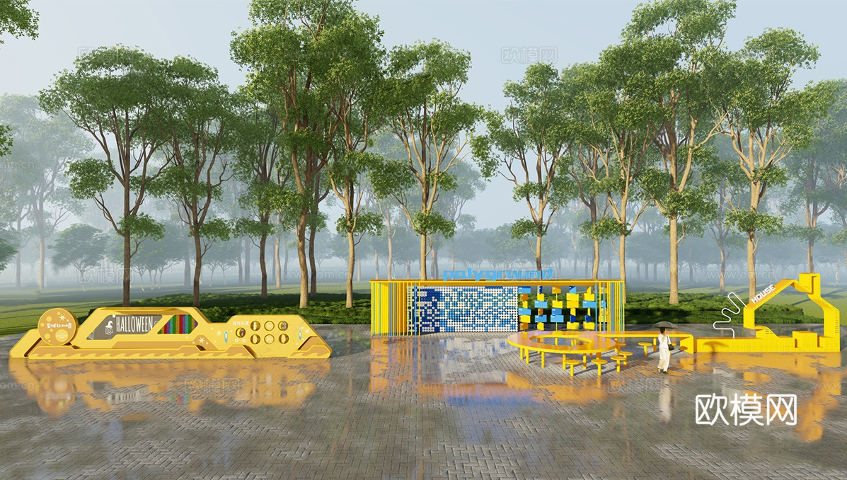 现代儿童景墙 儿童景墙su模型