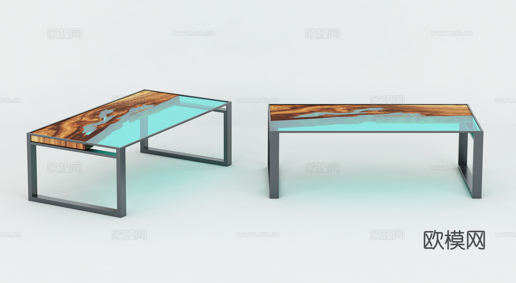 现代休闲玻璃茶几椅模型3d模型下载