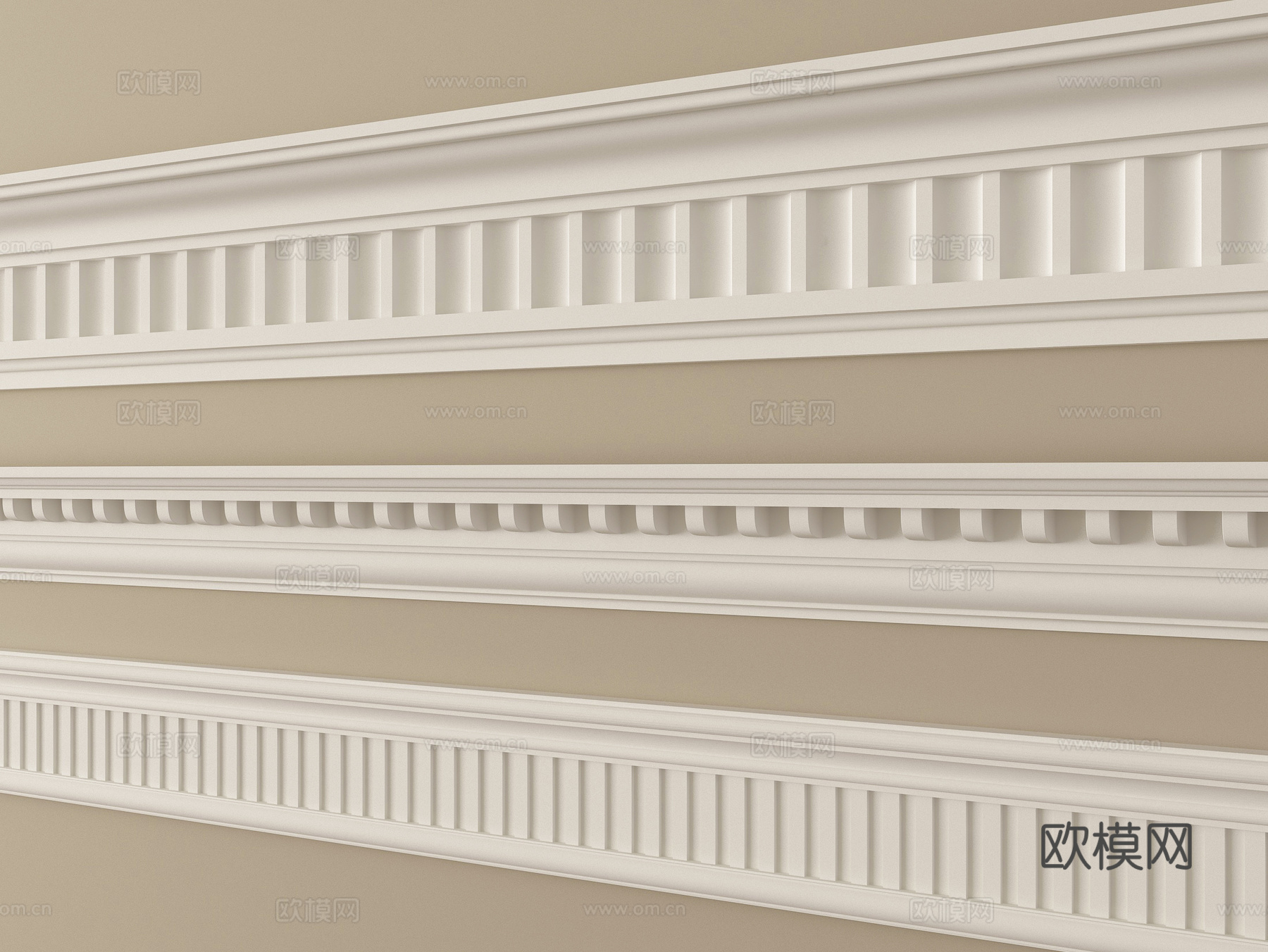 法式石膏线 石膏线条su模型