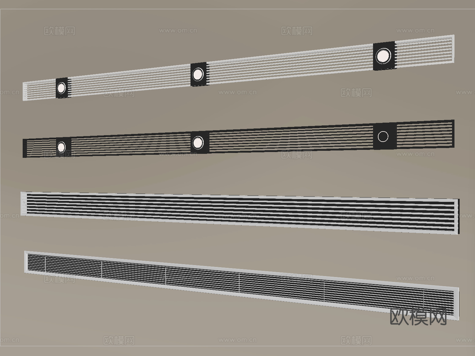 现代空调出风口 中央空调出风口 极窄出风口su模型