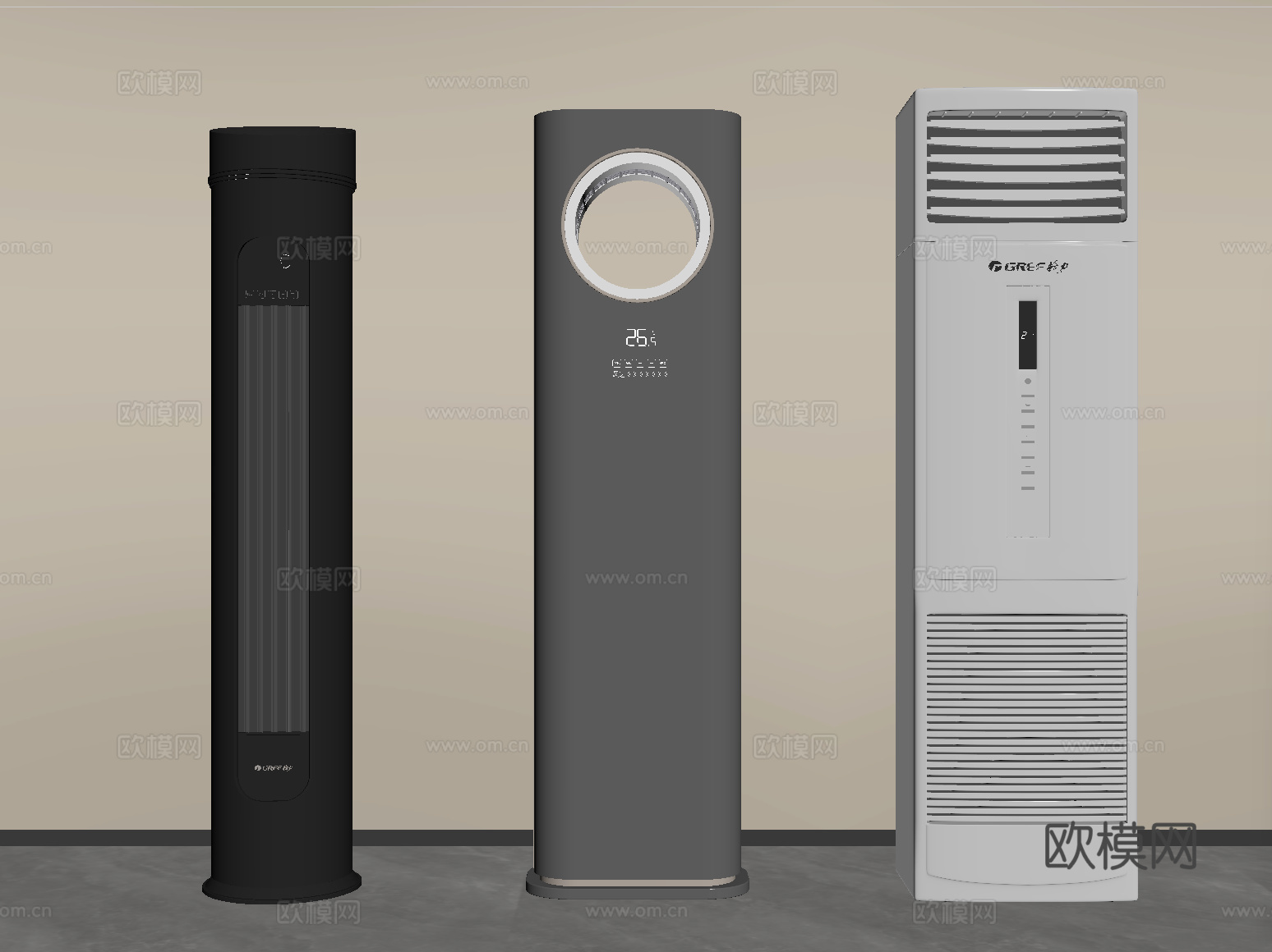 现代空调 立式空调su模型