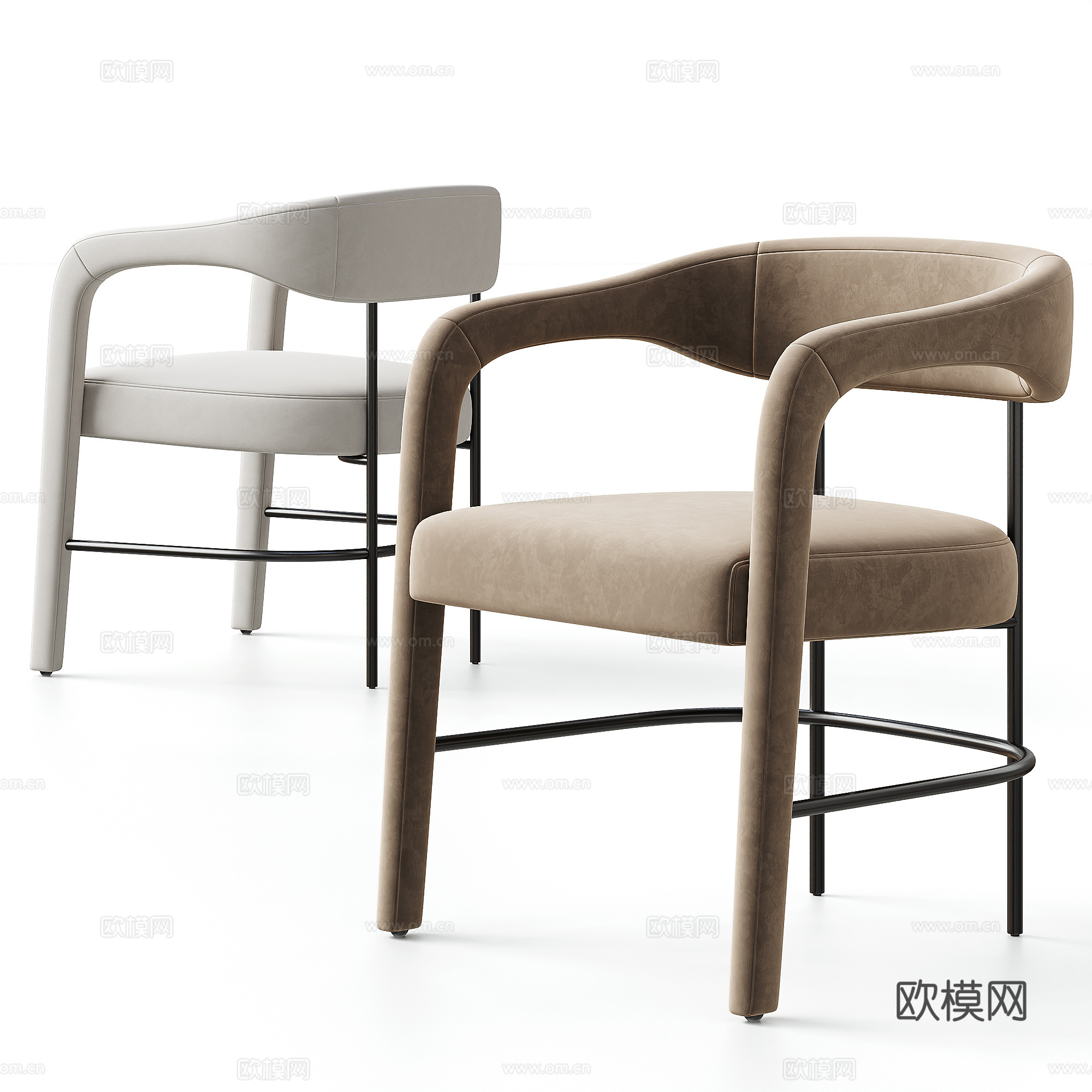 Mavia 现代单椅组合 餐椅 扶手椅 化妆椅su模型