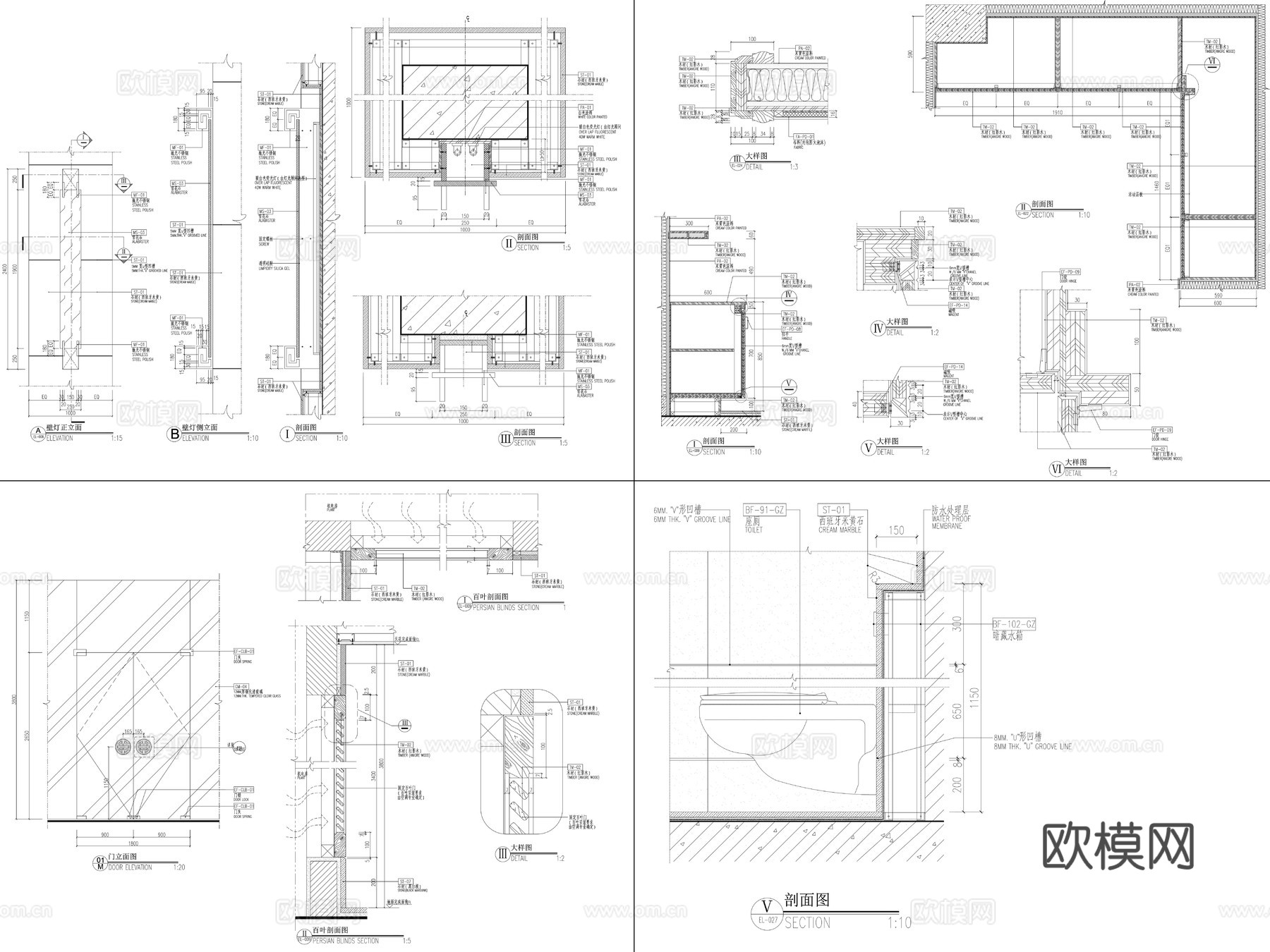 最全酒店空间CAD节点图cad施工图