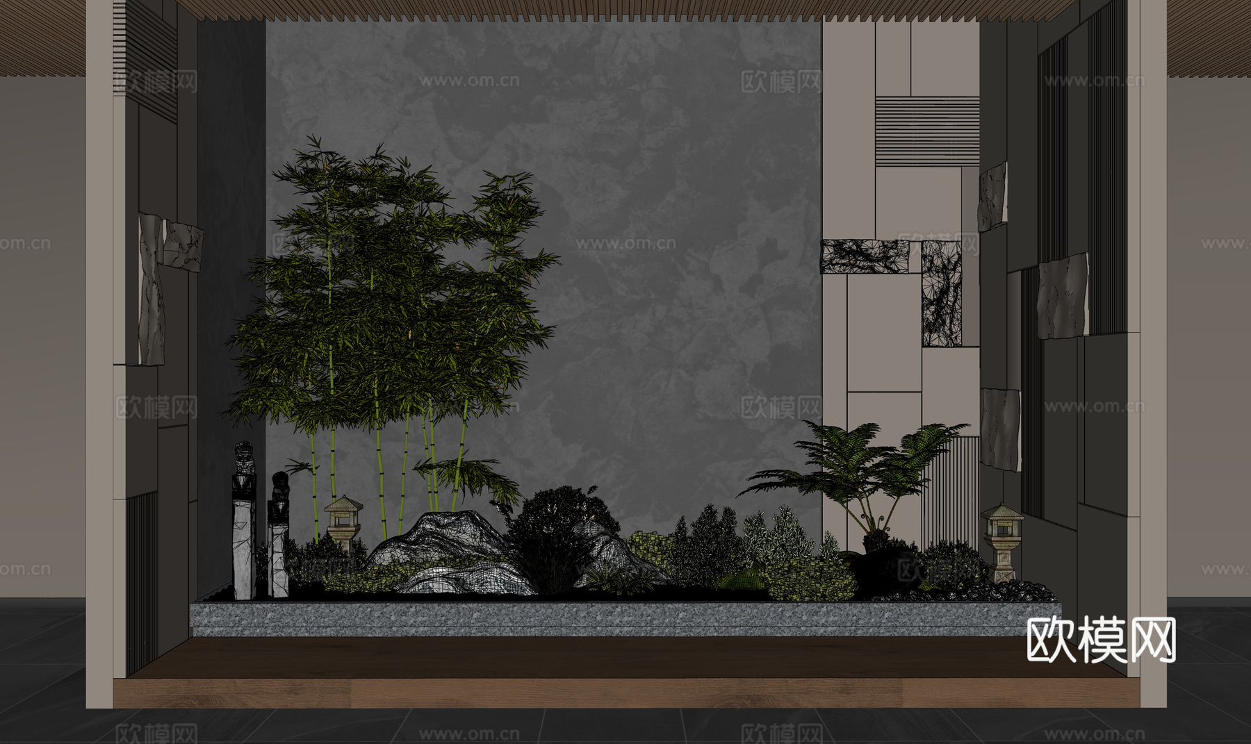 微景观 小品 景观 组团 花镜 绿化 造景su模型