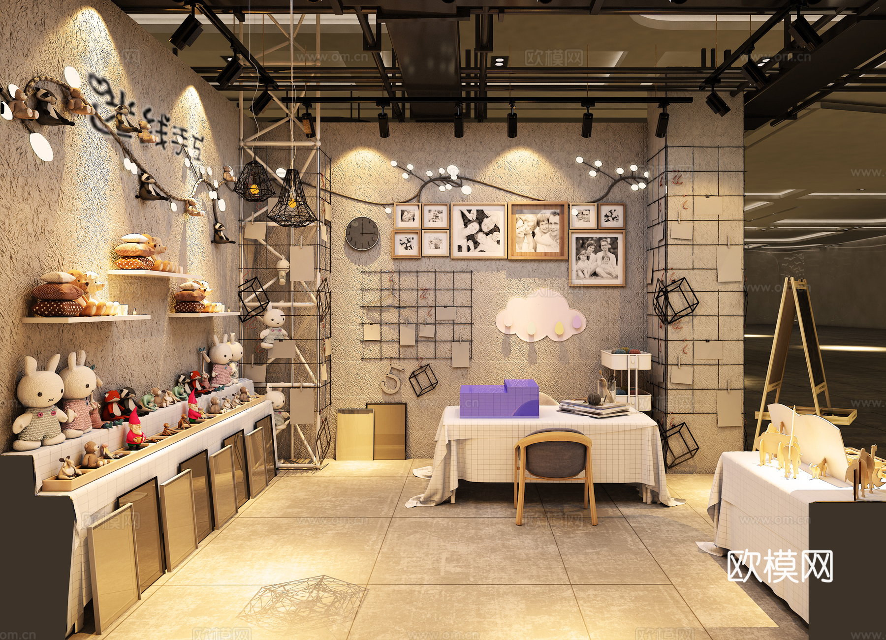 工业风商场 工业风手工店 毛线店布偶玩偶娃娃玩具饰品 耳3d模型