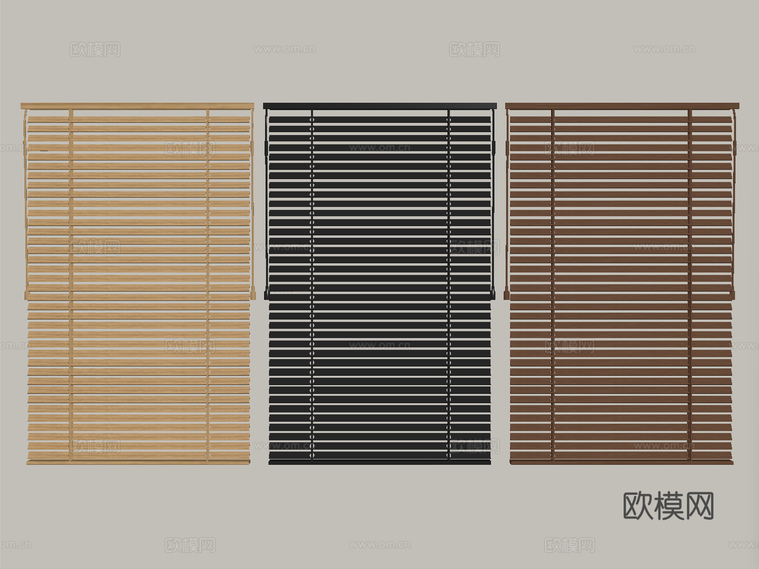 现代百叶帘 窗帘 卷帘su模型