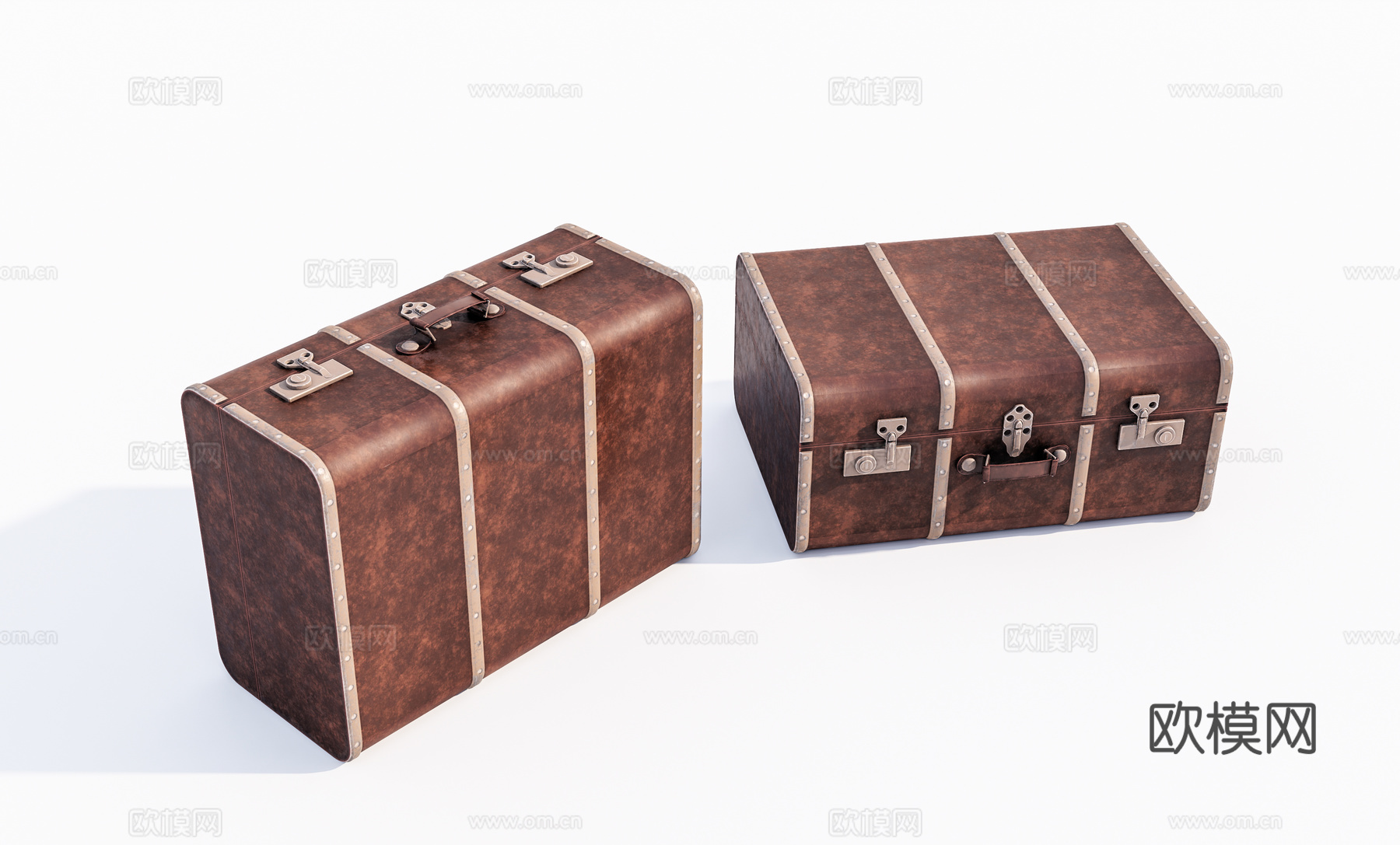 现代旧皮箱su模型