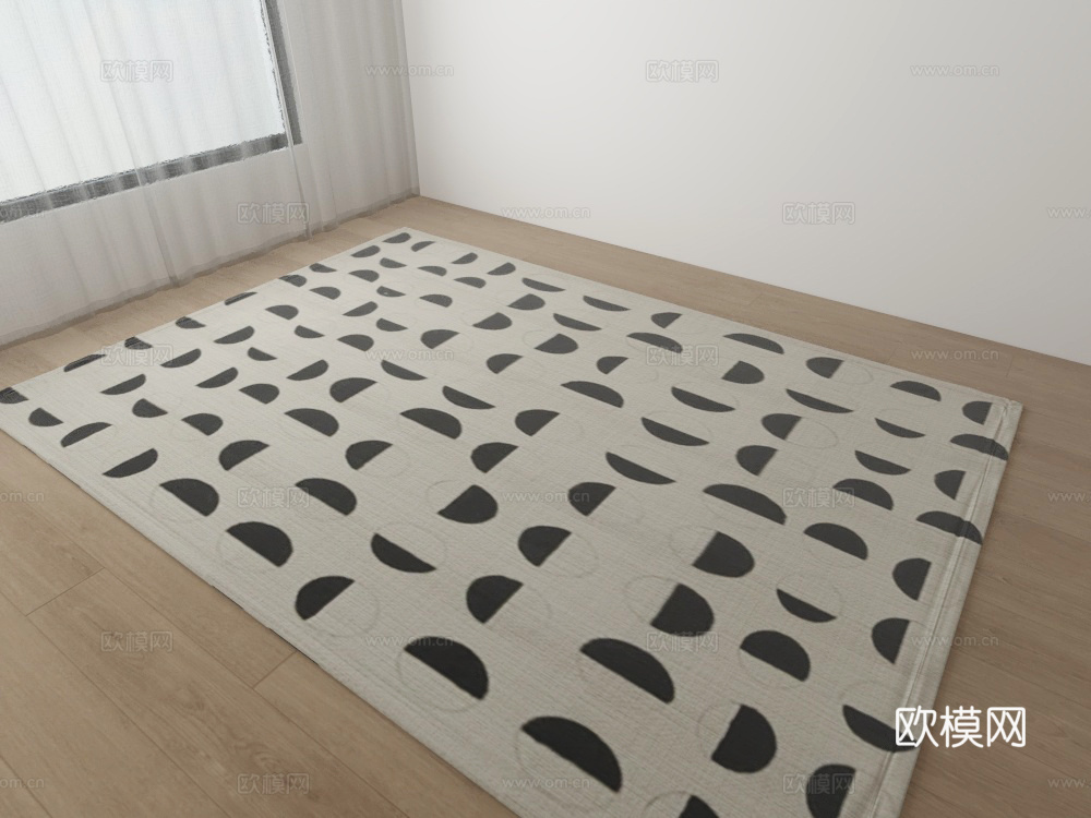 现代彩色几何地毯3d模型3d模型