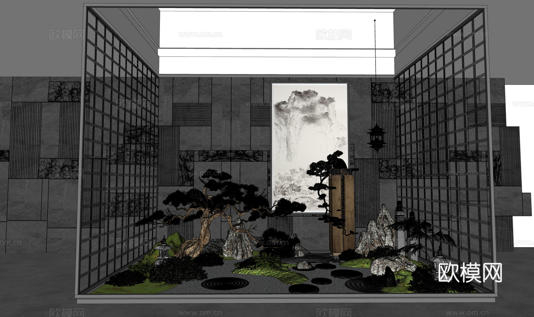 微景观 造景 小品 绿化 花镜 组团su模型