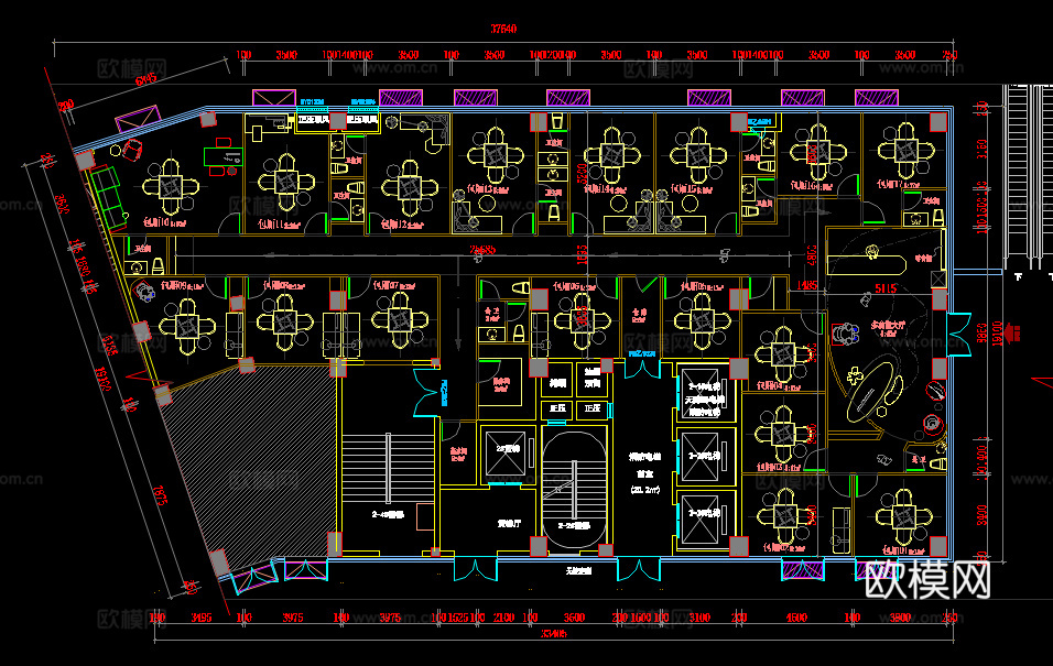 15套最新棋牌室平面设计方案cad施工图