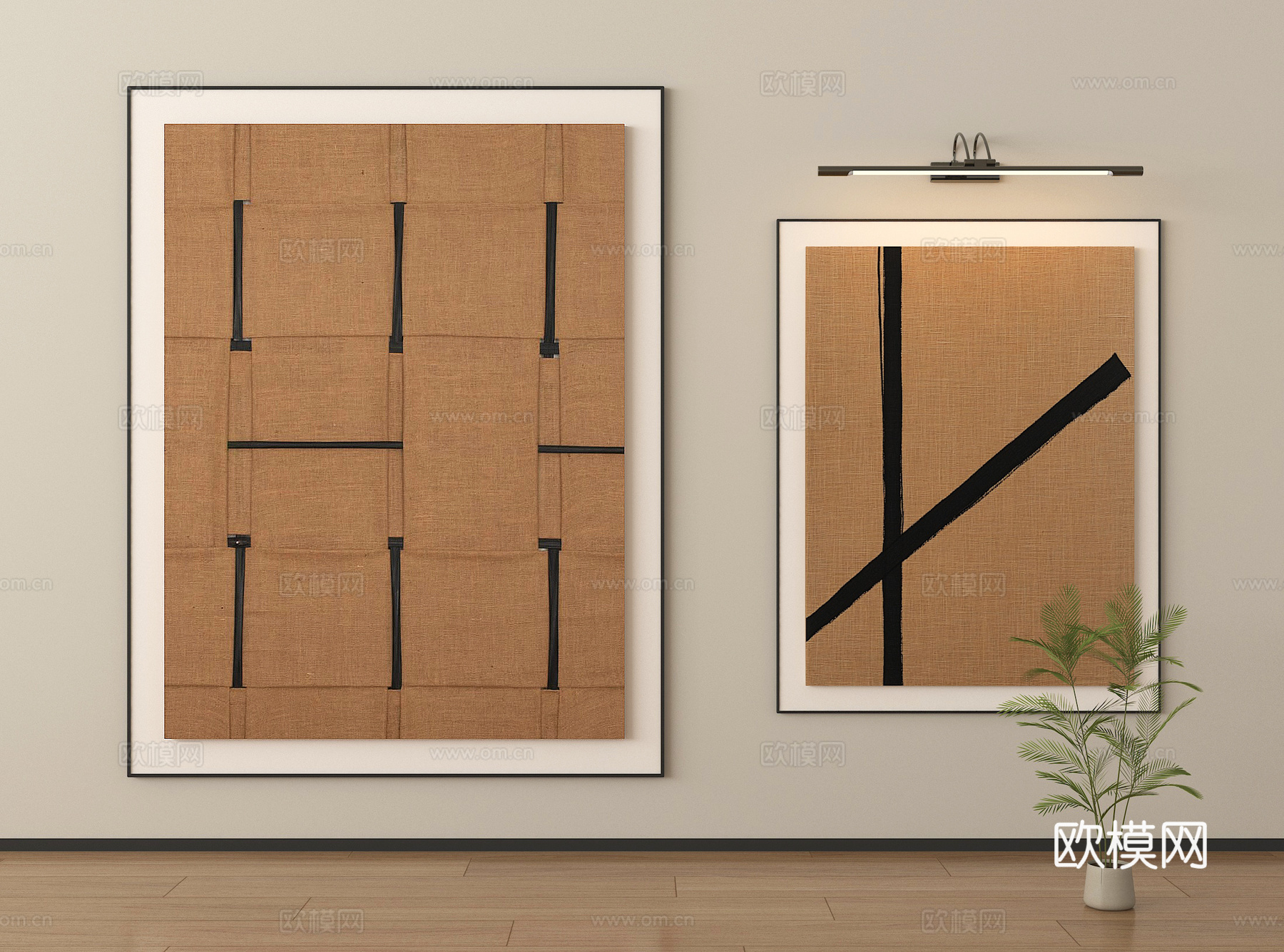 现代装饰画 挂画su模型