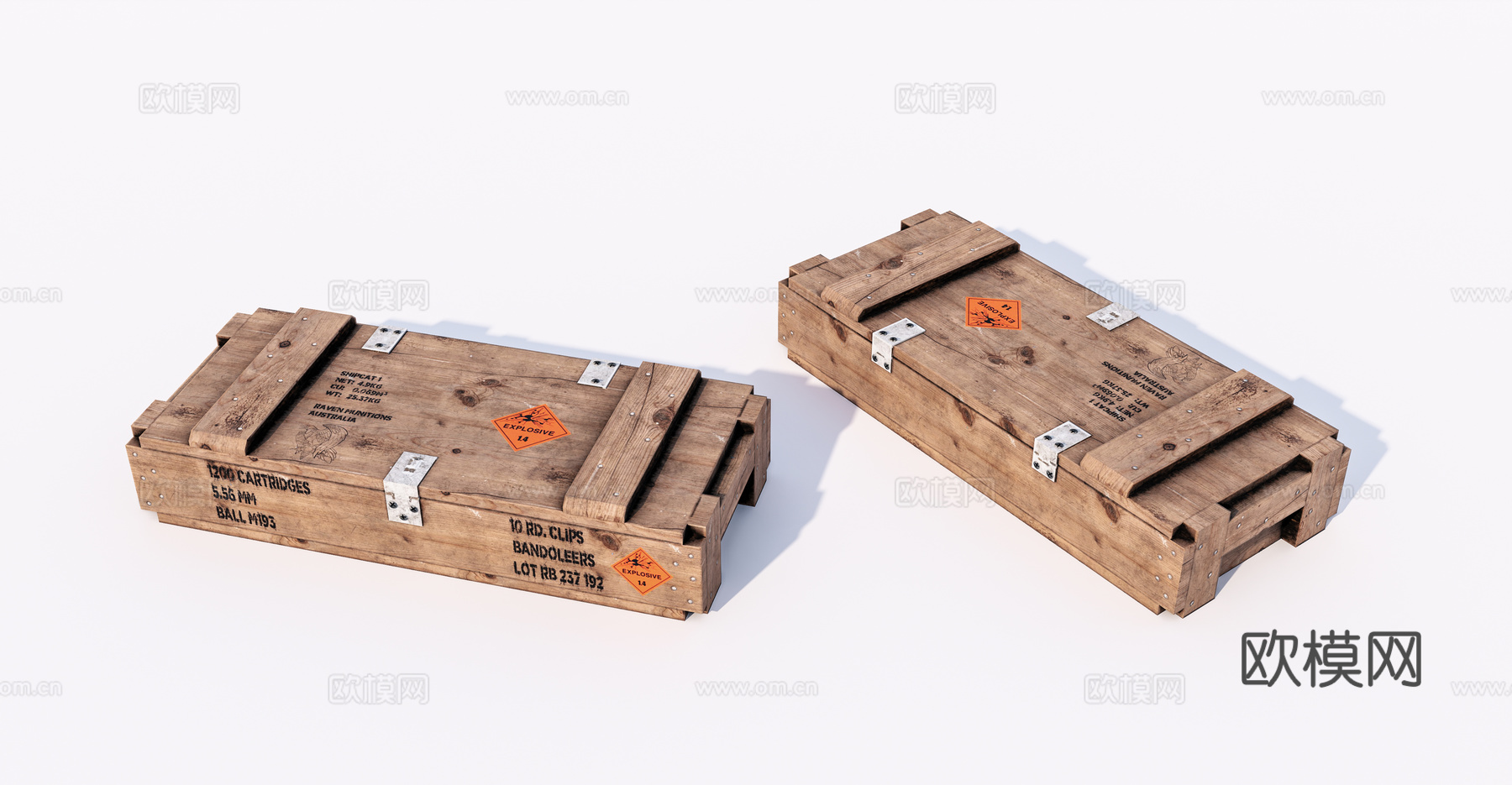 现代旧木箱su模型