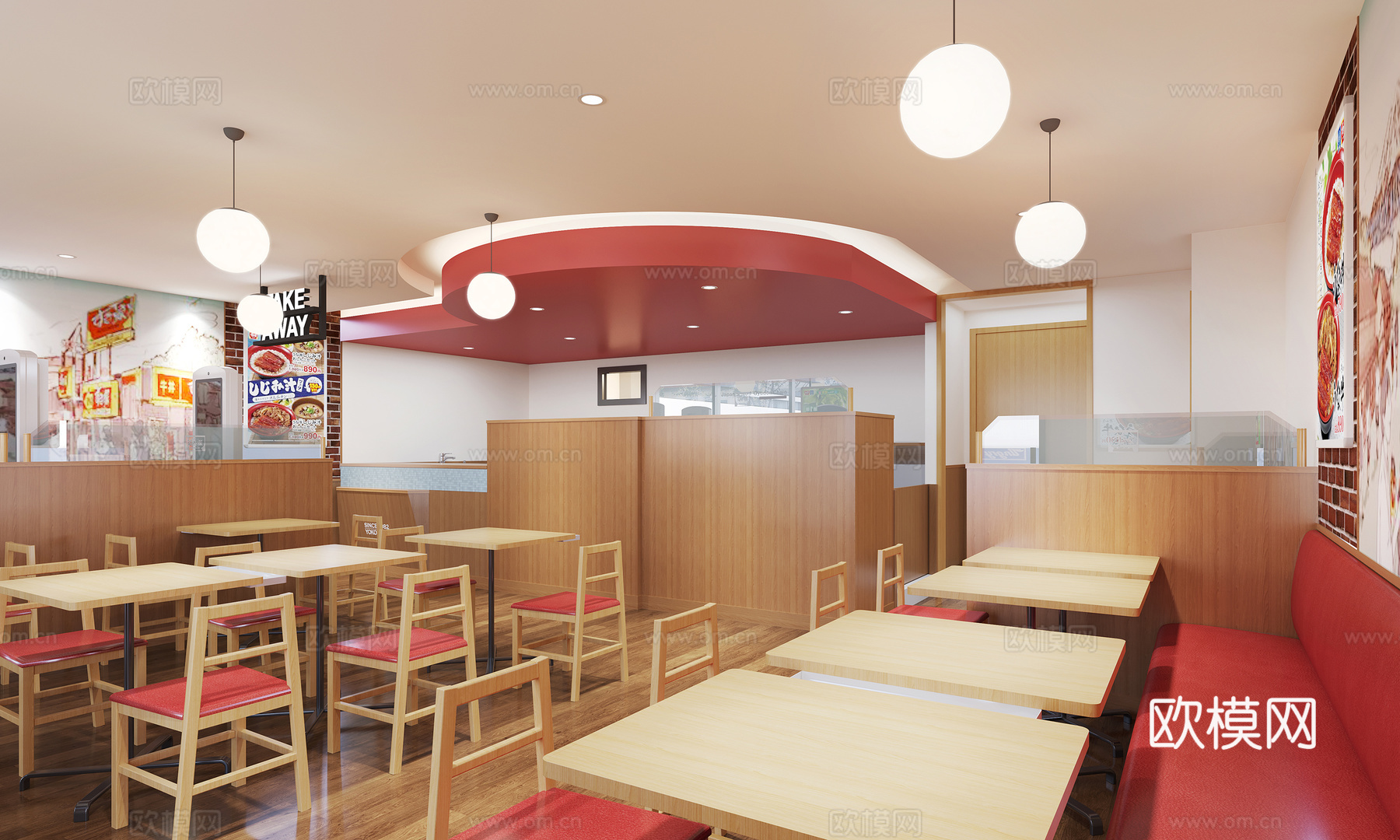 现代 餐饮空间 日料店3d模型下载（渲染图1）