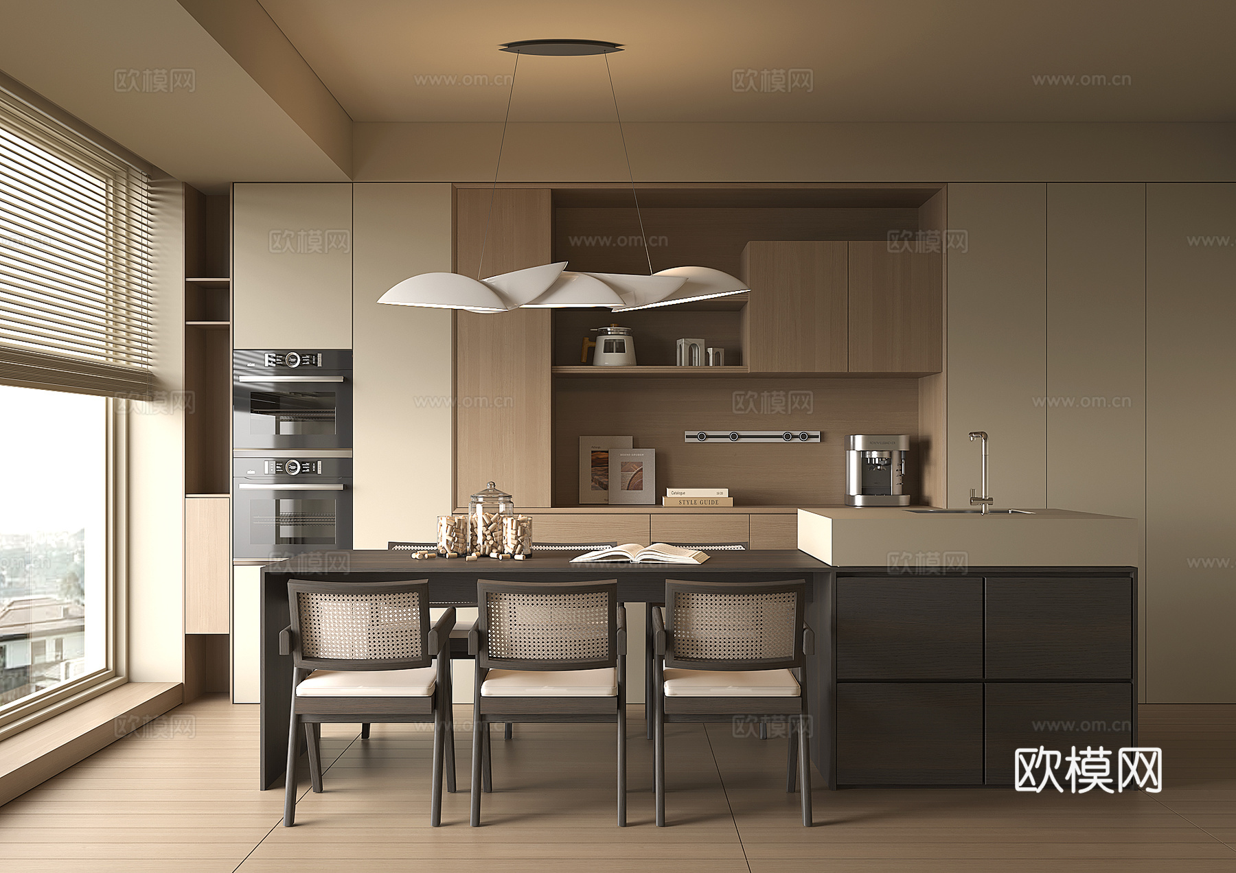 现代家居餐厅su模型