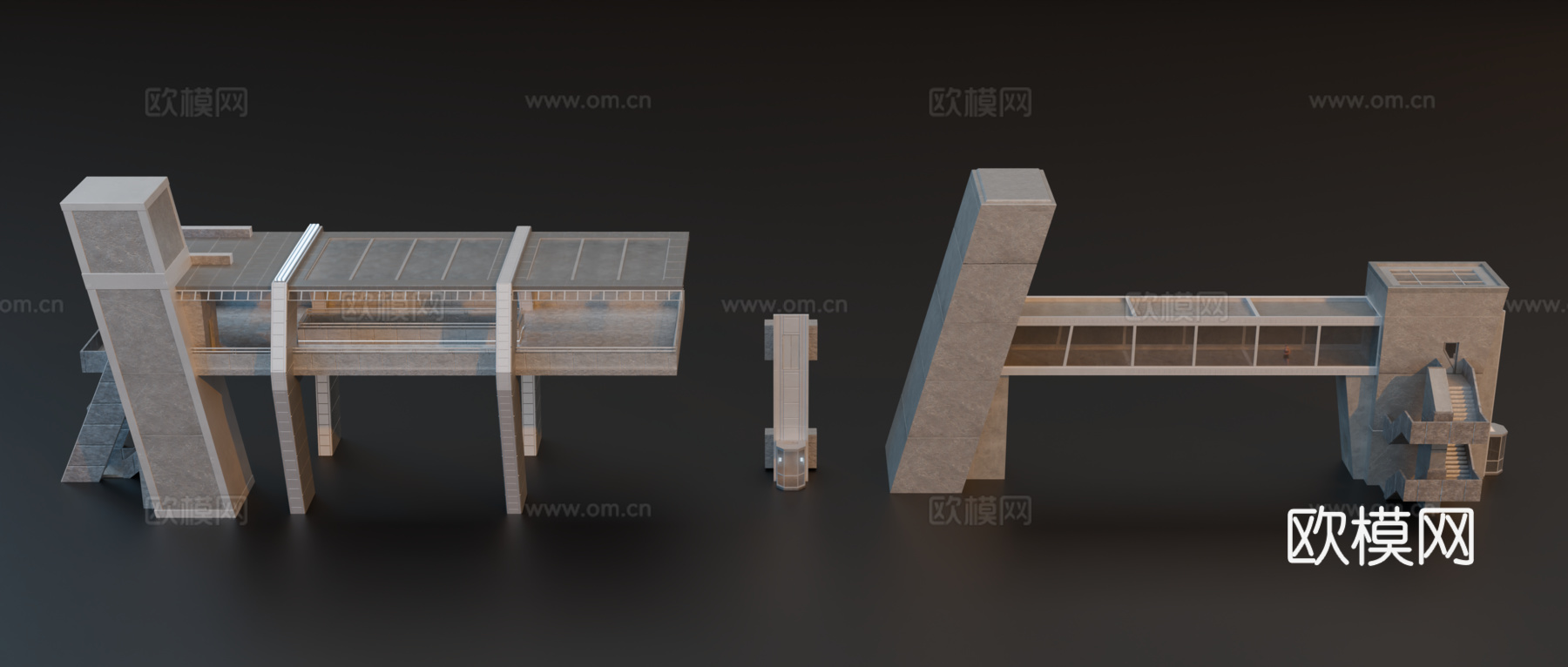 工业厂房 车间 未来城市车站 赛博朋克车站 工业城市站台su模型