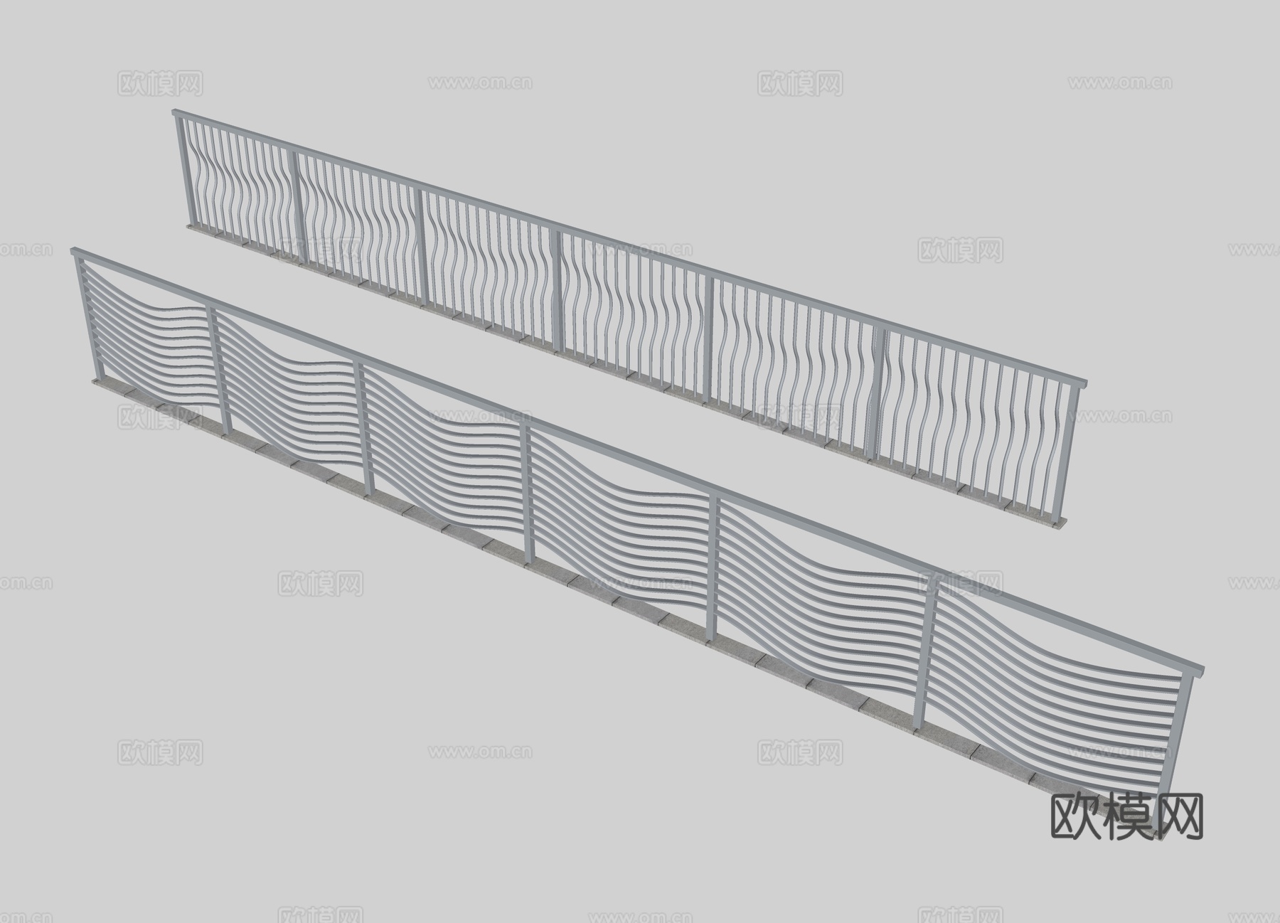 不锈钢栏杆 异形栏杆 道路栏杆 隔离栏杆 现代栏杆su模型
