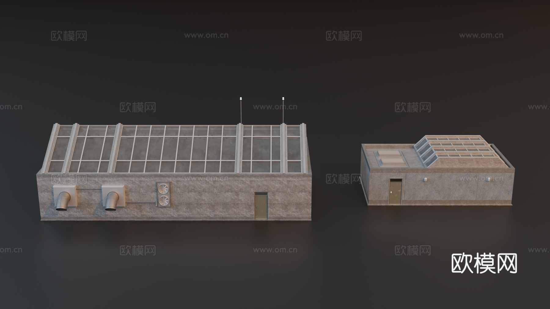 工业建筑 厂房 工业厂房 工业仓库 工业复古厂房su模型