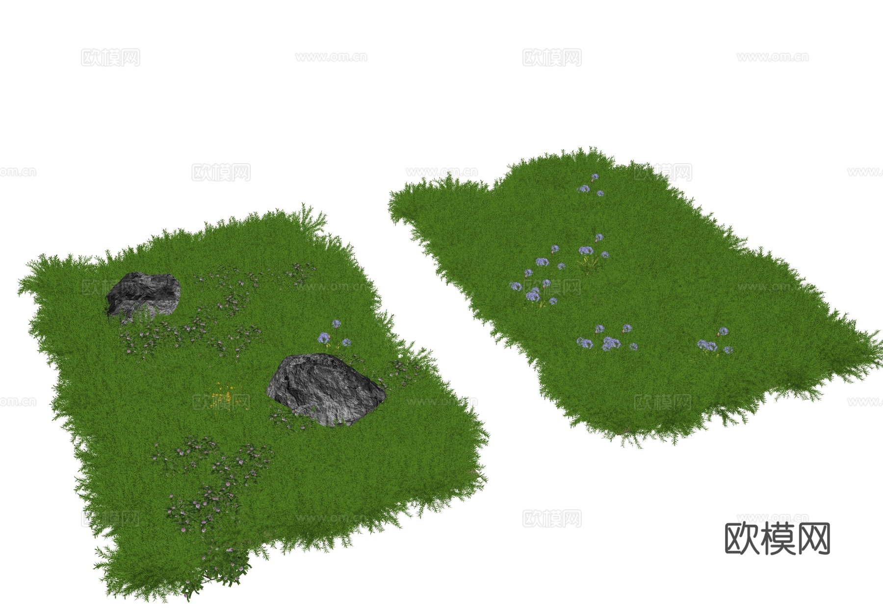 现代草坪 草地 杂草 野草 植物 植被su模型