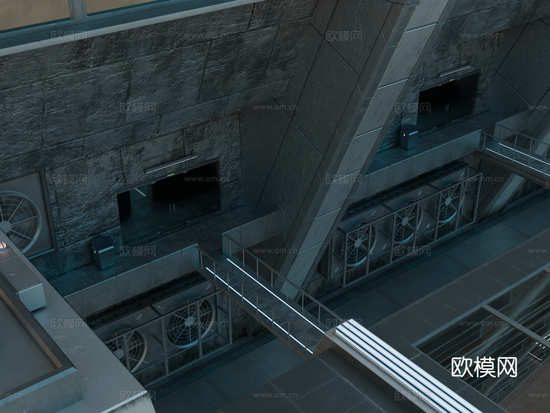 工业建筑 赛博朋克建筑 科幻建筑 城市建筑 工业城市建筑su模型