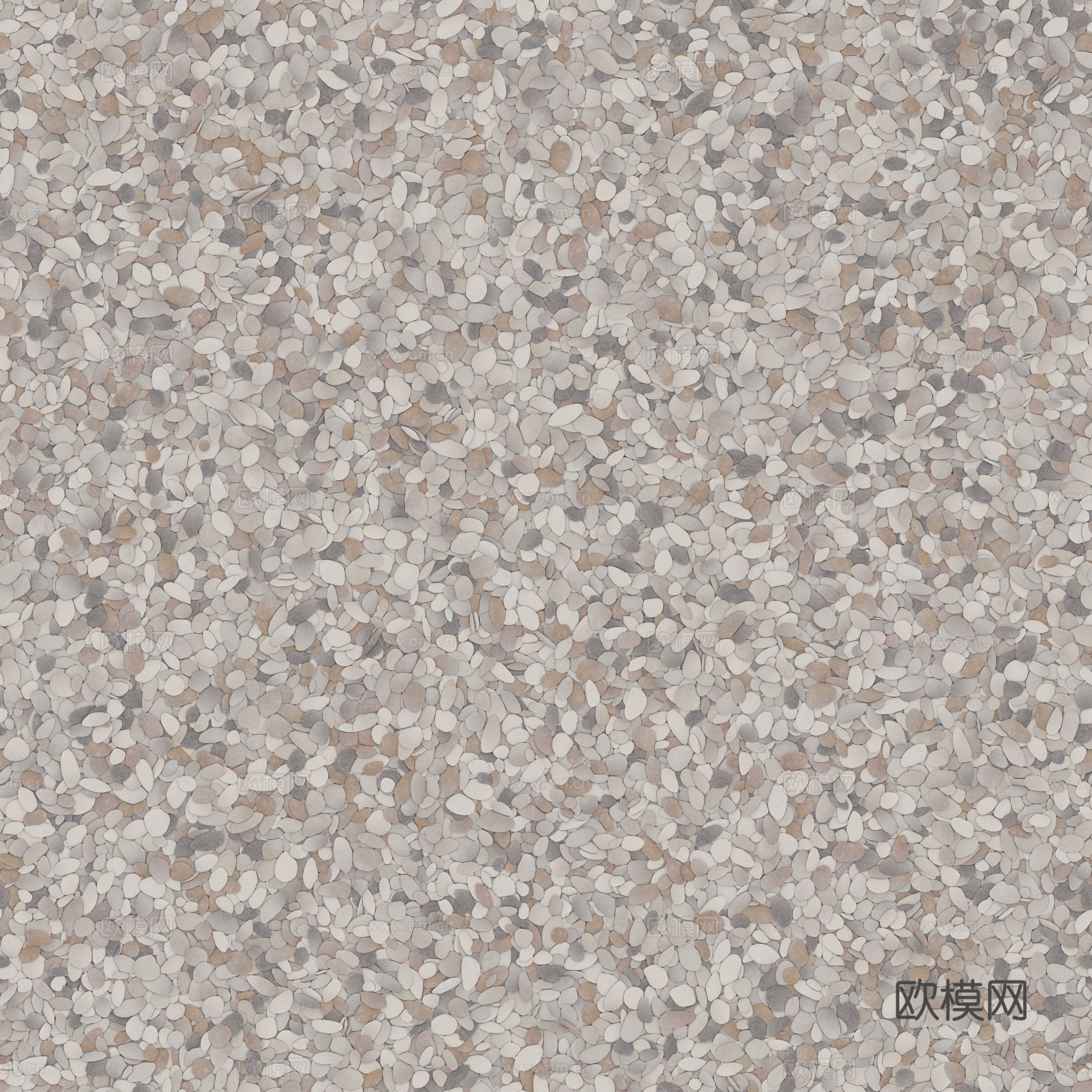 现代砾石地面铺装