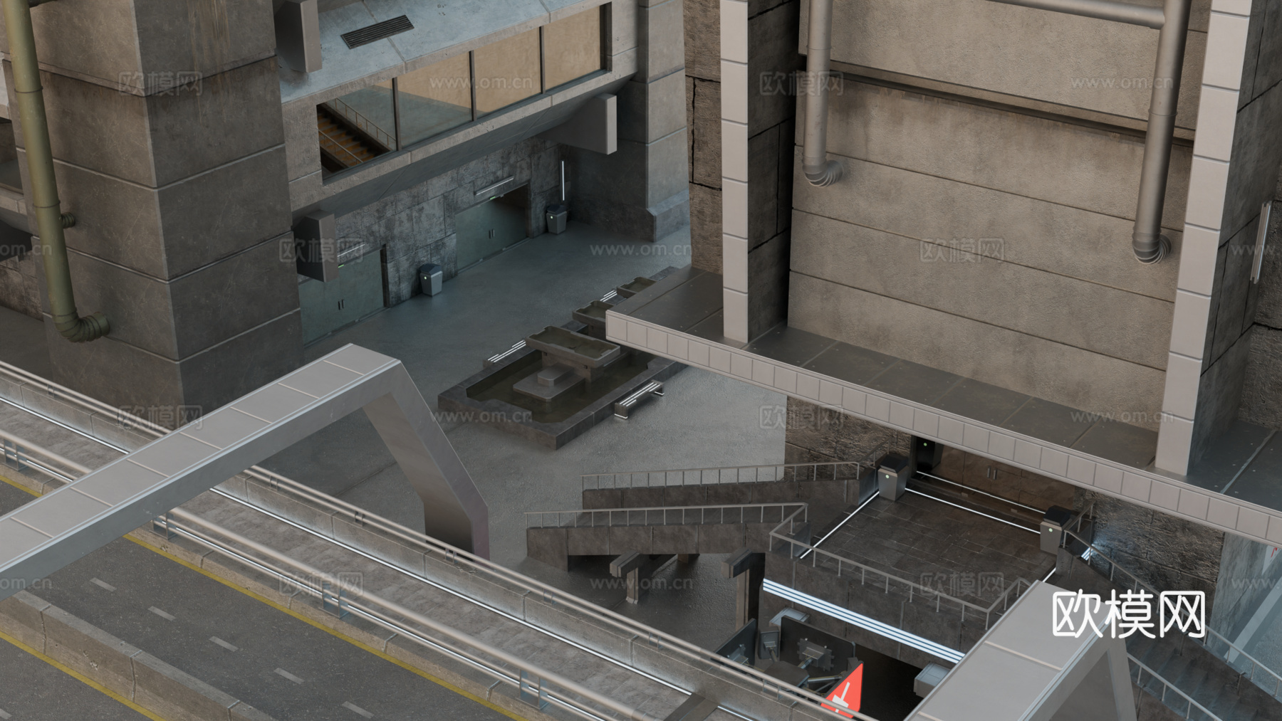 工业建筑 赛博朋克建筑 科幻建筑 城市建筑 工业城市建筑su模型