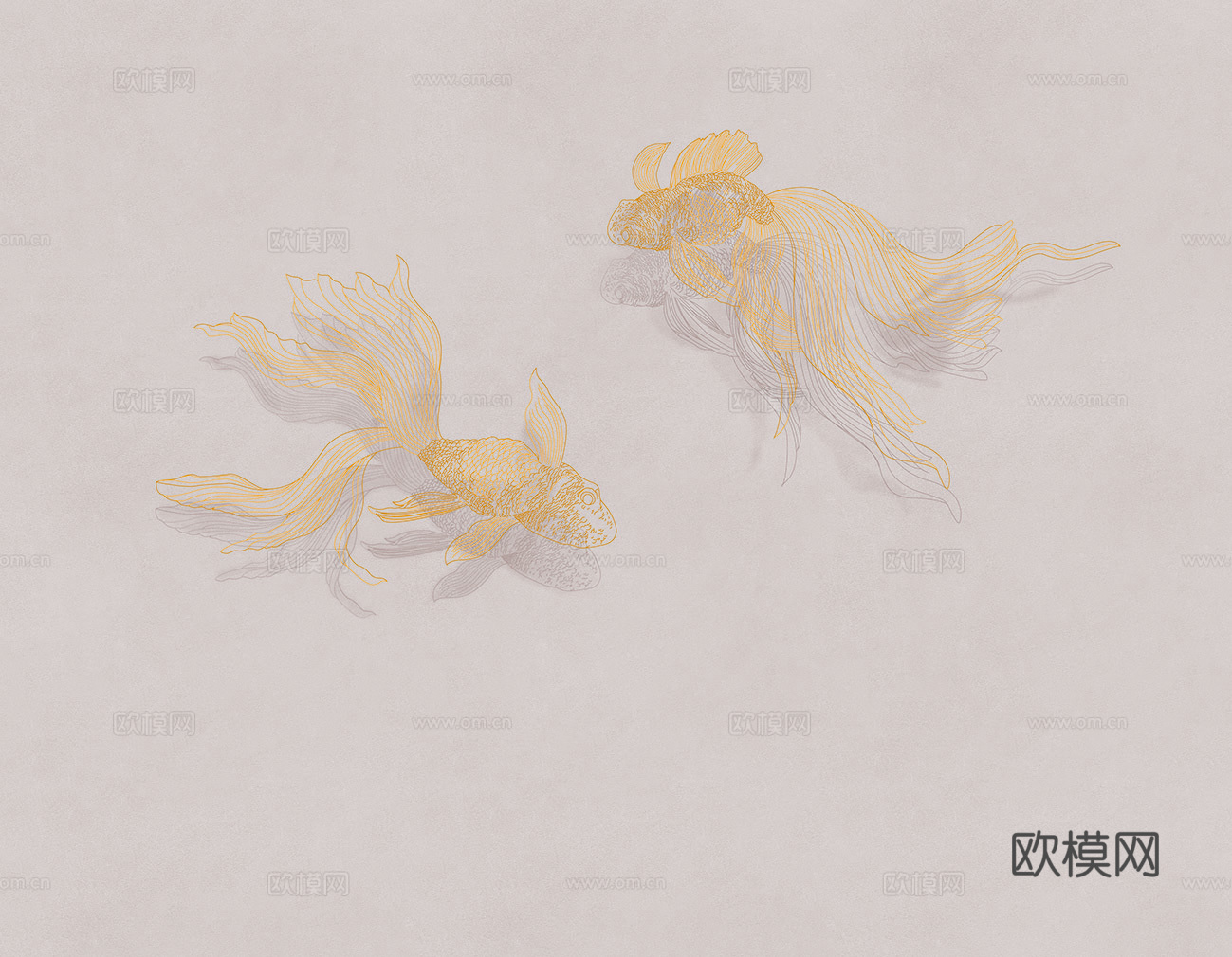 中式新中式金鱼锦鲤壁纸壁画装饰画