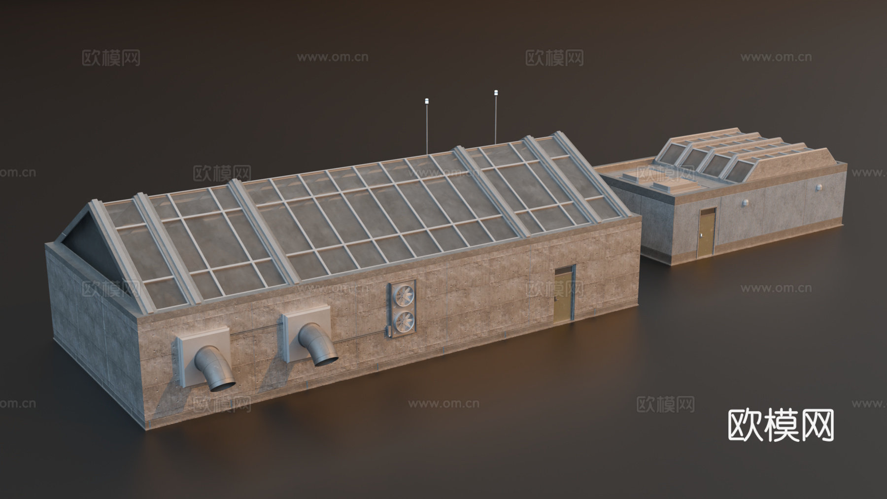 工业建筑 厂房 工业厂房 工业仓库 工业复古厂房su模型