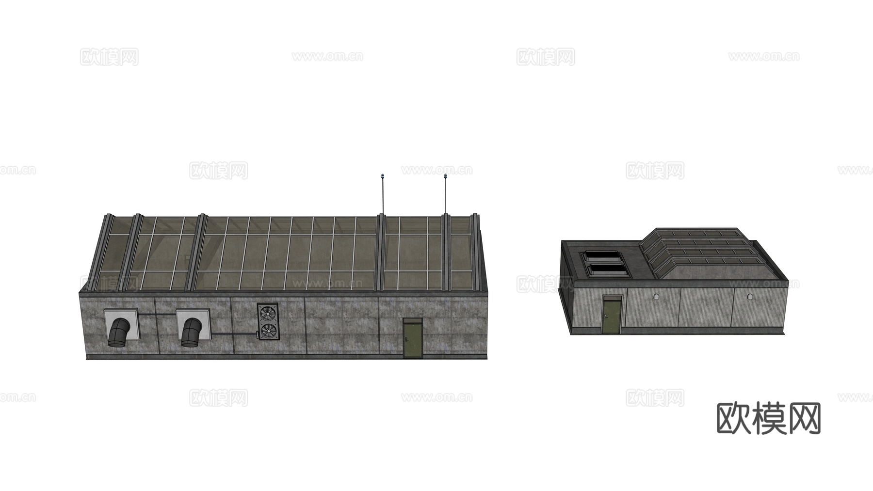 工业建筑 厂房 工业厂房 工业仓库 工业复古厂房su模型