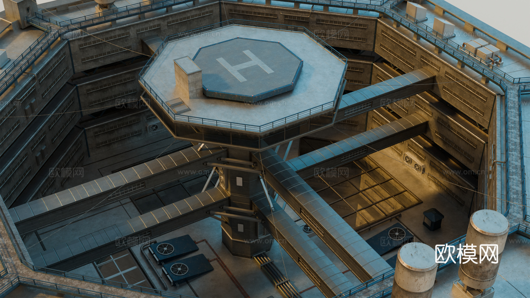 工业建筑 赛博朋克建筑 科幻建筑 城市建筑 工业城市建筑su模型