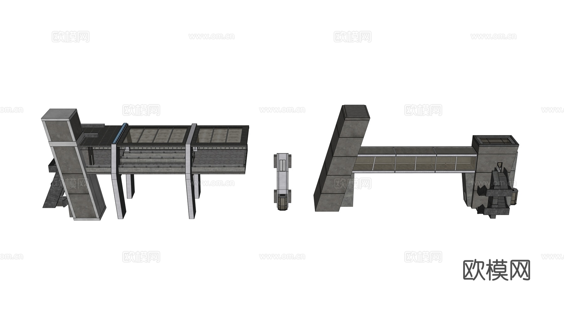 工业厂房 车间 未来城市车站 赛博朋克车站 工业城市站台su模型