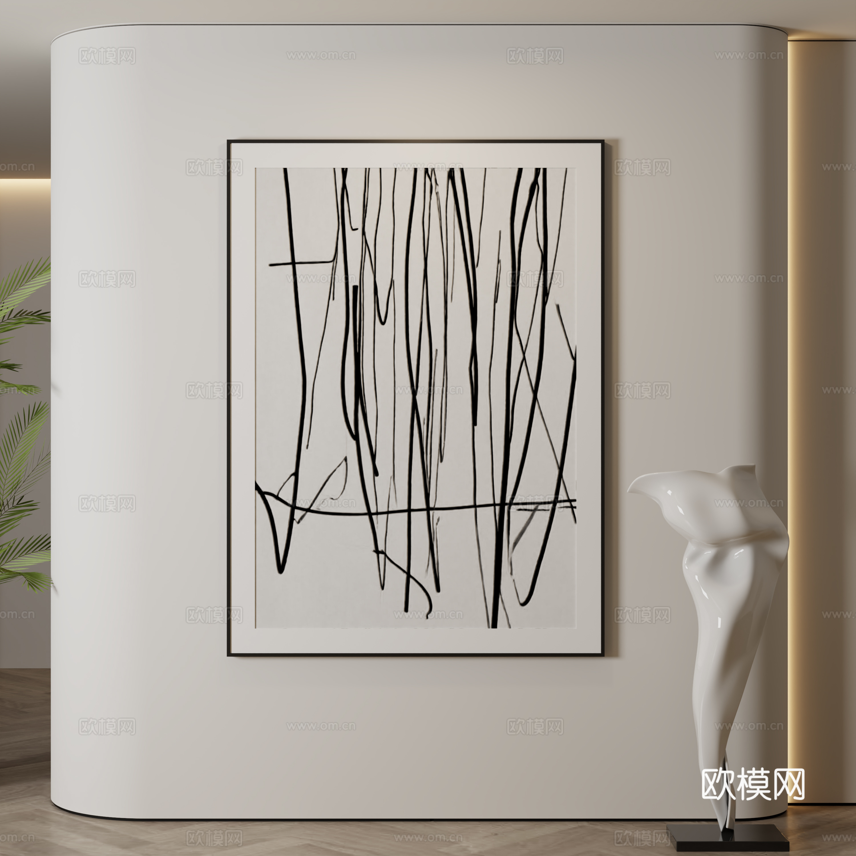 现代装饰画 极简装饰画 简约装饰画 装饰画 挂画3d模型下载