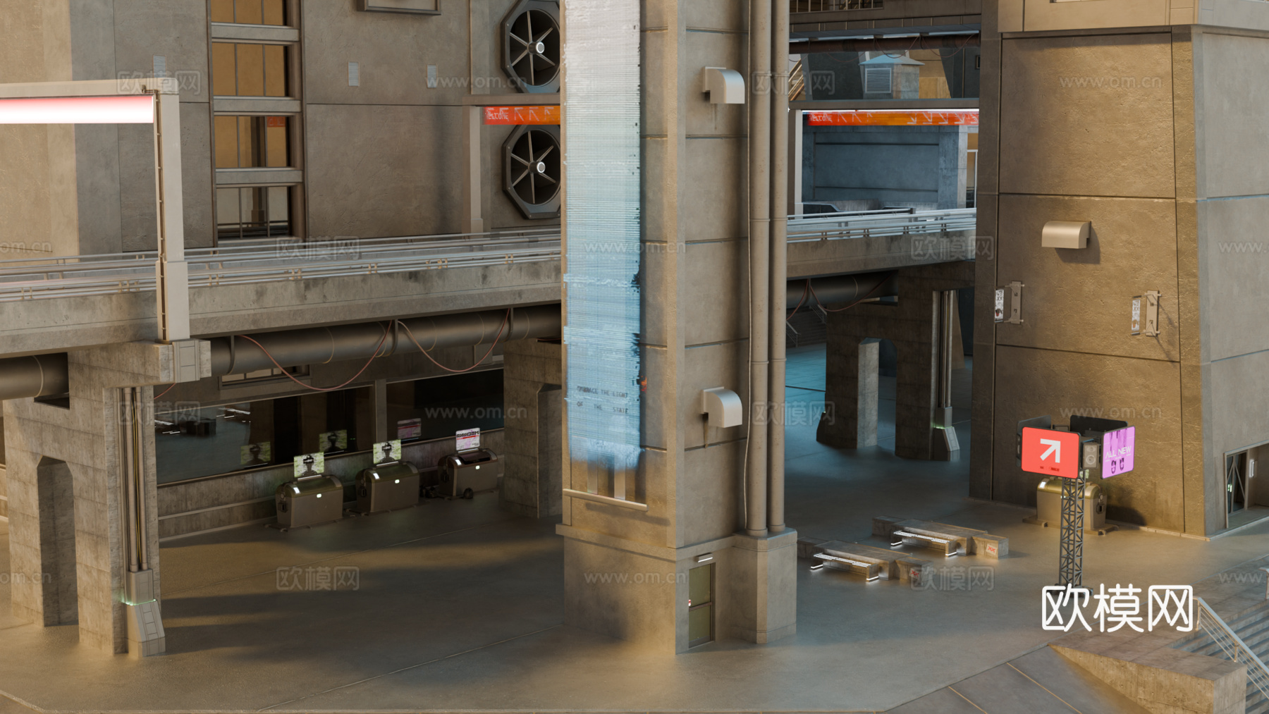 工业建筑 赛博朋克建筑 科幻建筑 城市建筑 工业城市建筑su模型